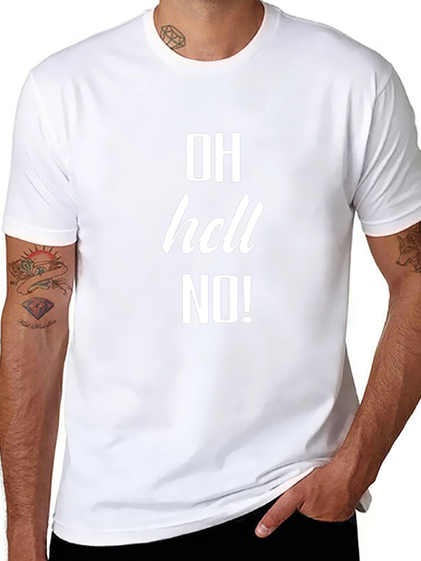 OH Hell NO! Black T-Shirt - Bold Graphic Tee