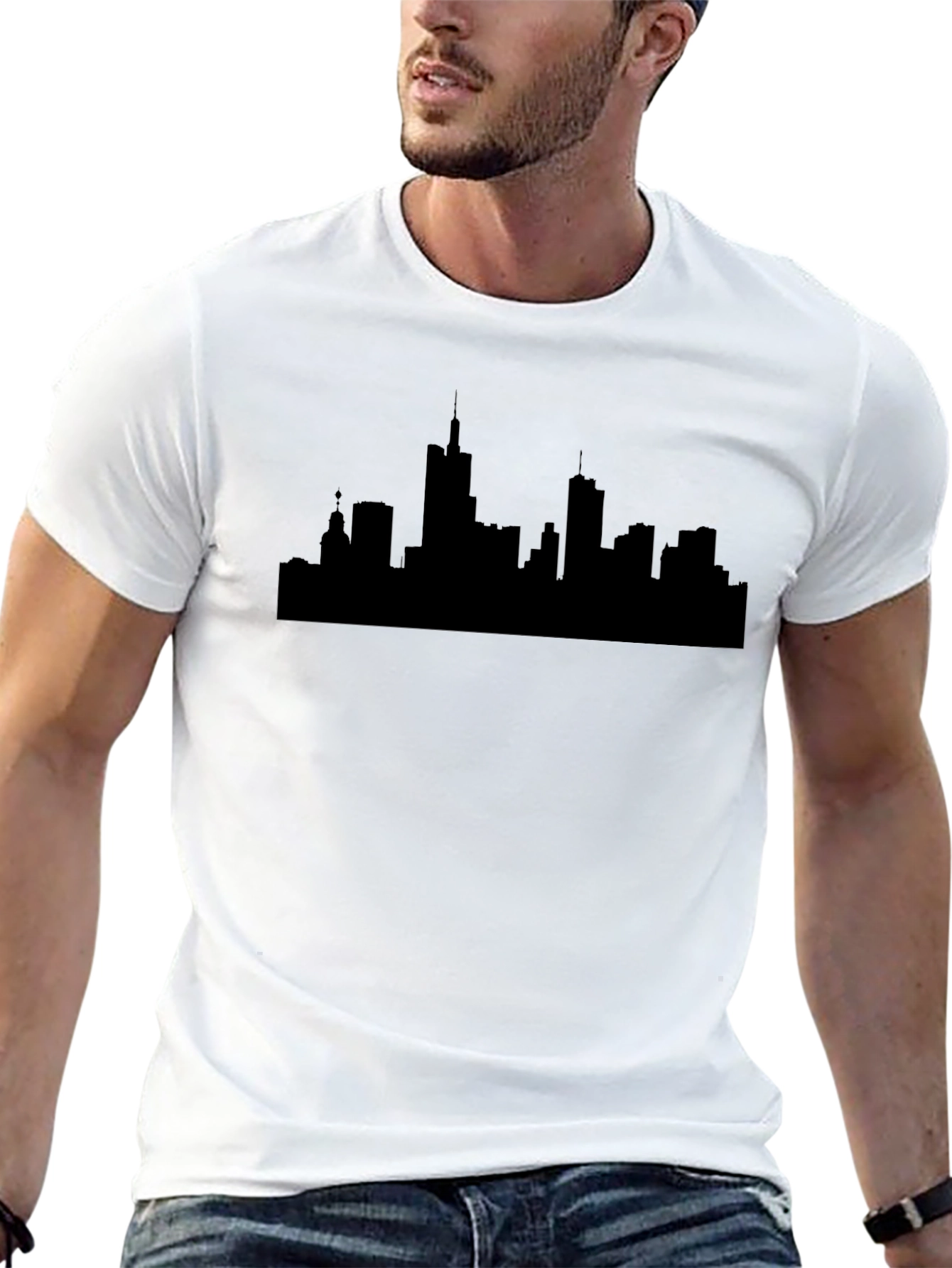 Cityscape Silhouette Black T-Shirt