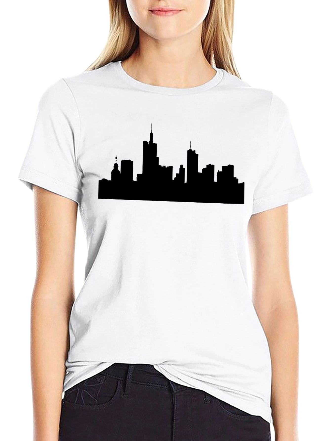 Cityscape Silhouette Black T-Shirt