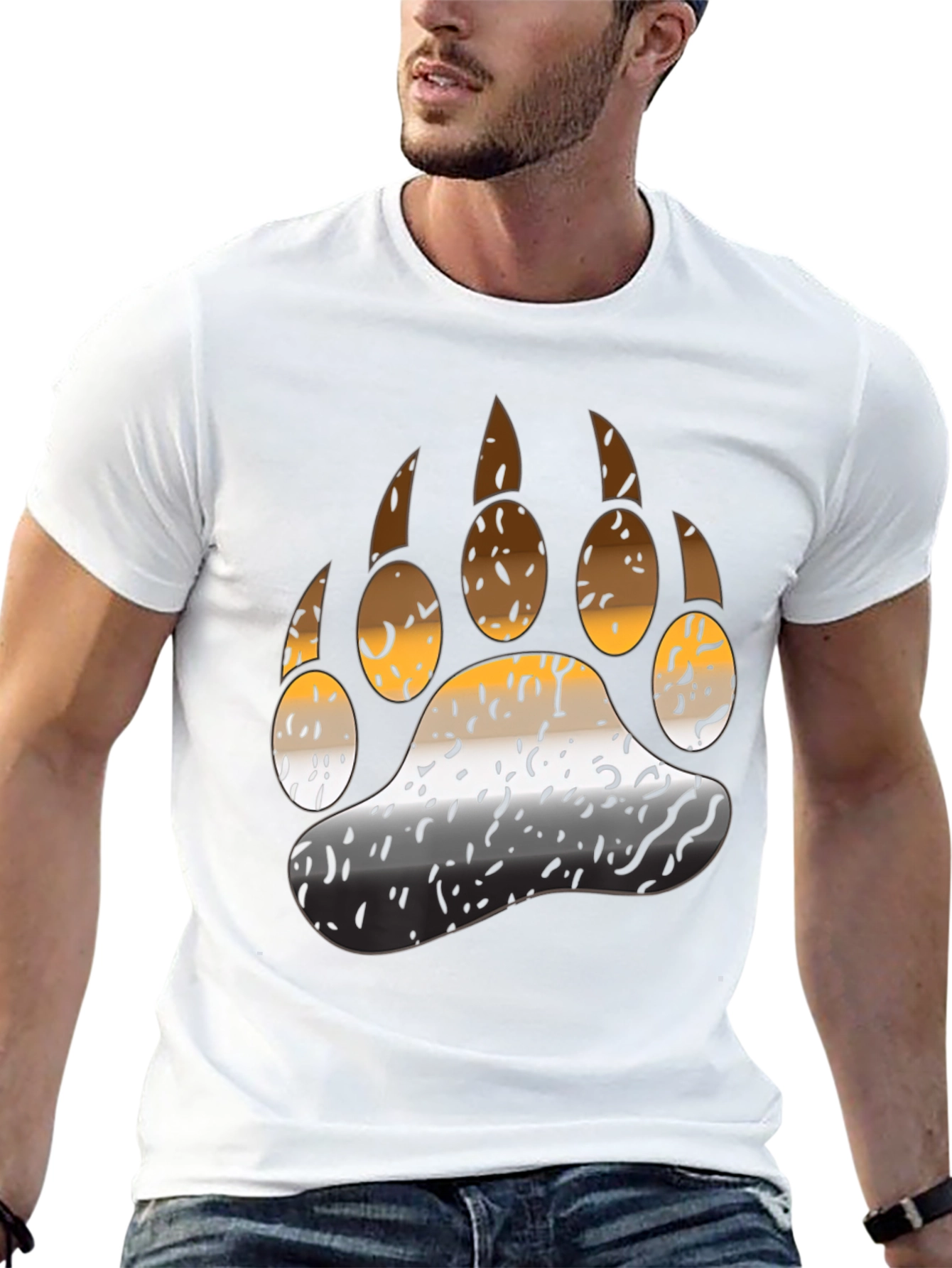 Bear Pride T-Shirt - Black - Bear Paw Design