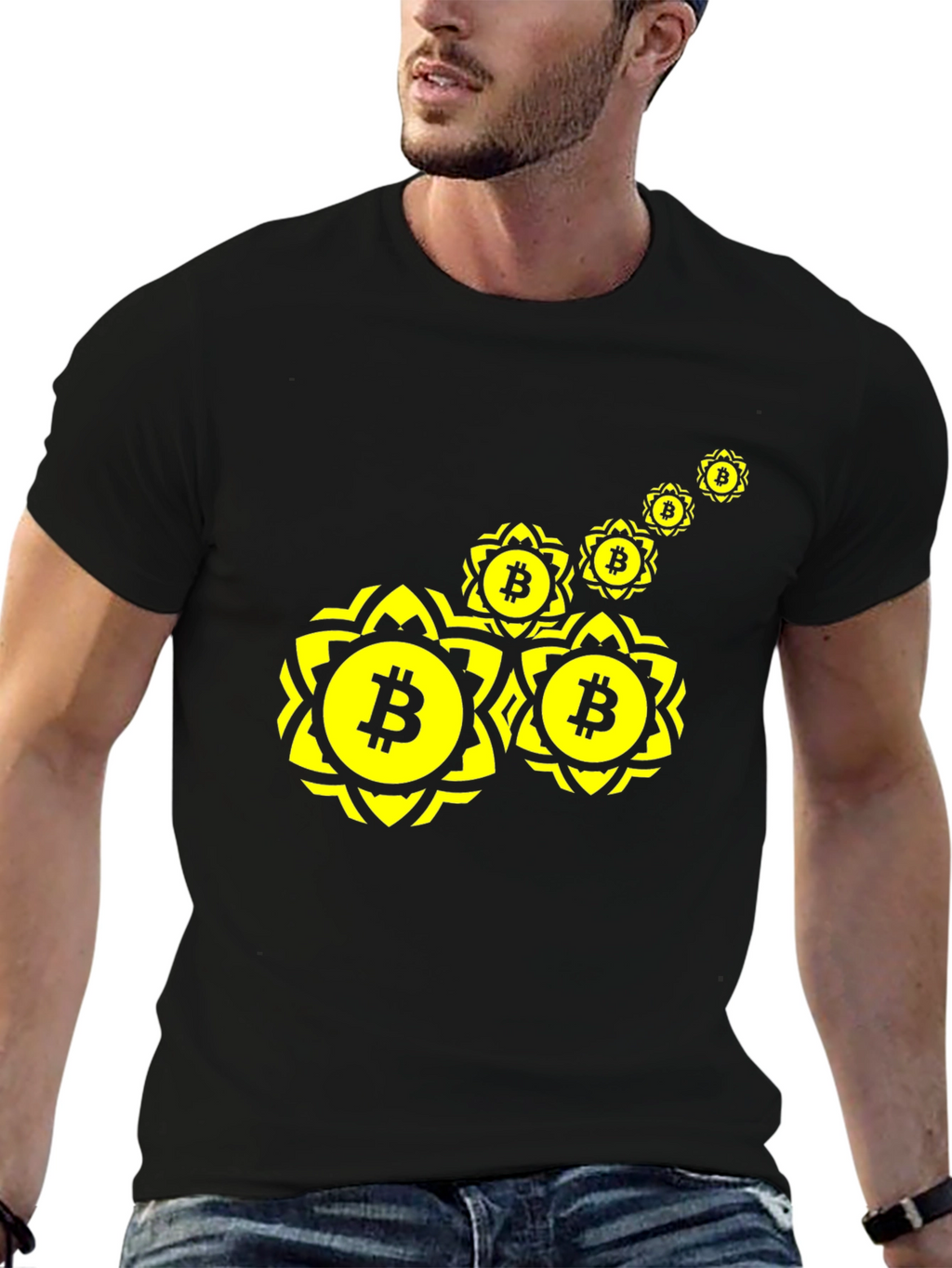 Bitcoin Floral T-Shirt - Crypto Style