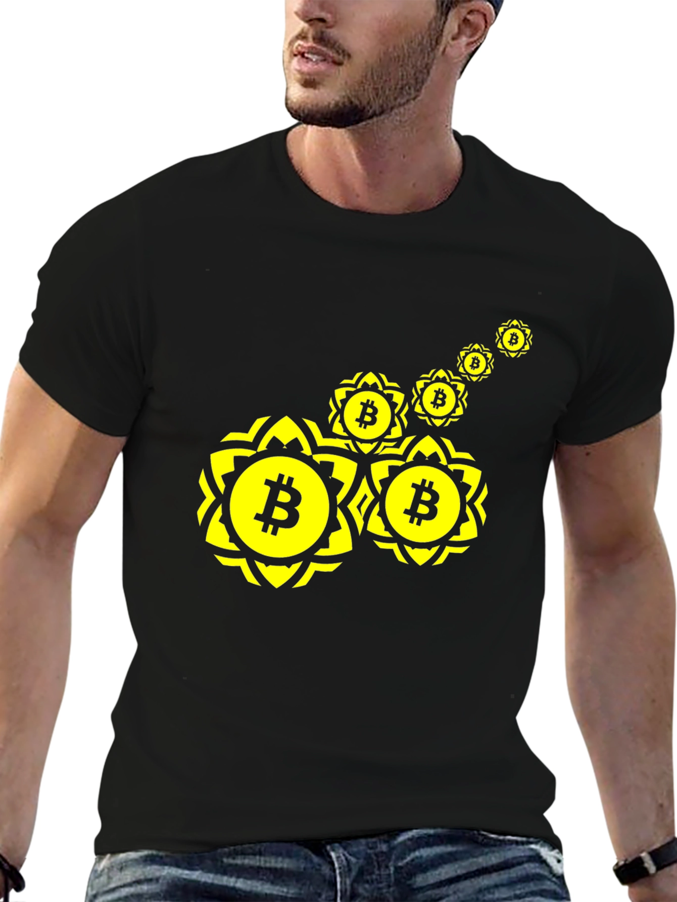 Bitcoin Floral T-Shirt - Crypto Style