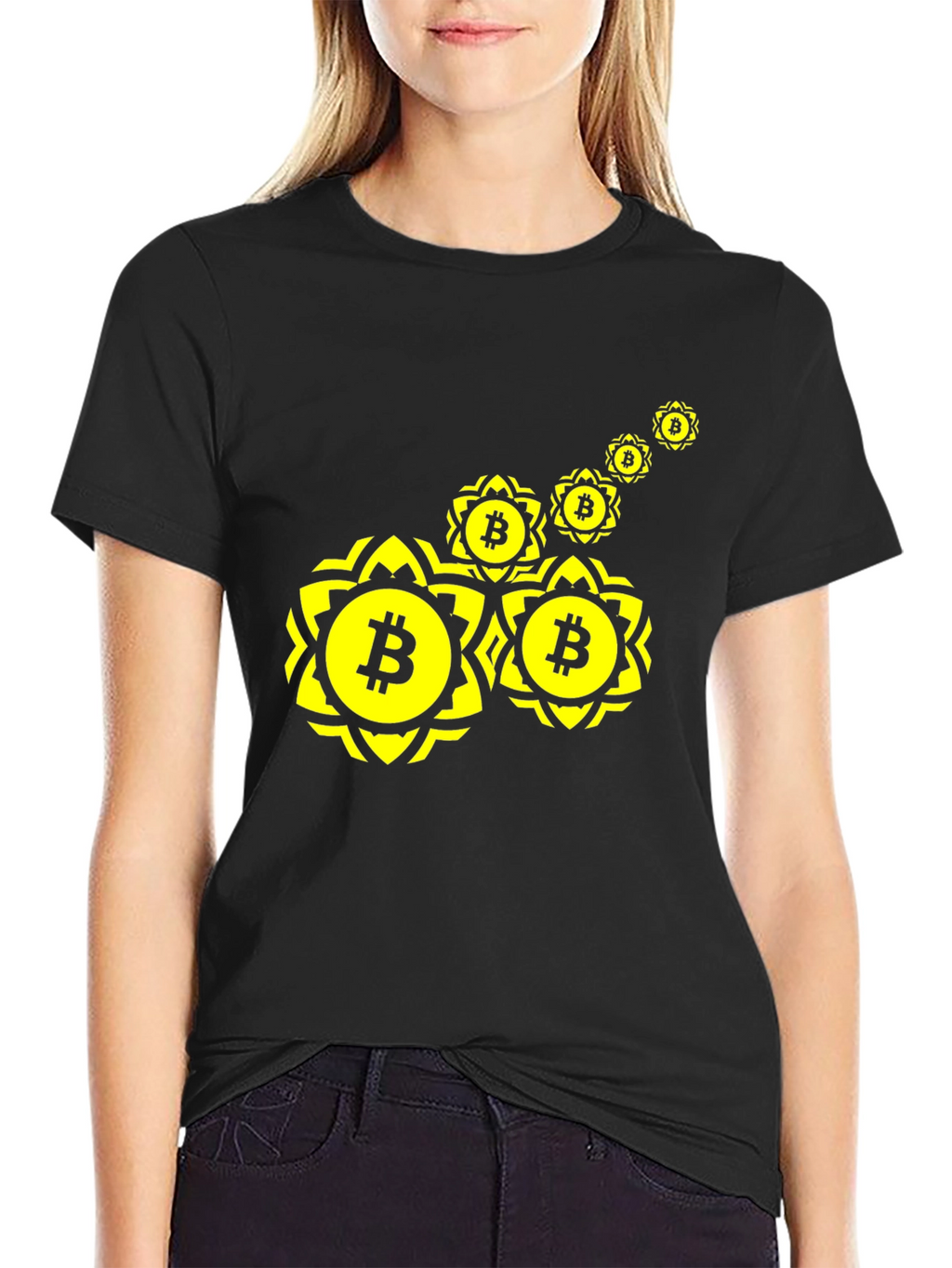 Bitcoin Floral T-Shirt - Crypto Style