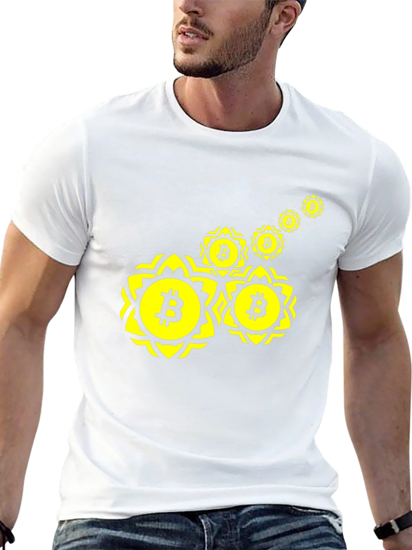 Bitcoin Floral T-Shirt - Crypto Style