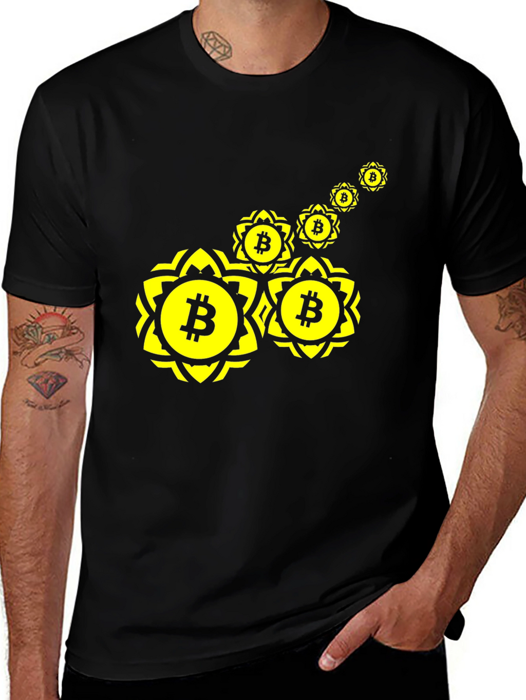 Bitcoin Floral T-Shirt - Crypto Style