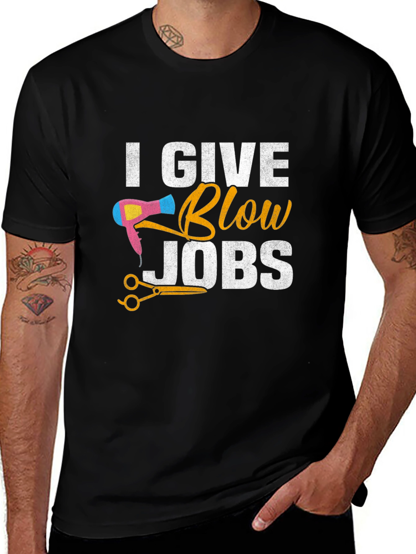 I Give Blow Jobs Funny Hairdresser Barber T-Shirt