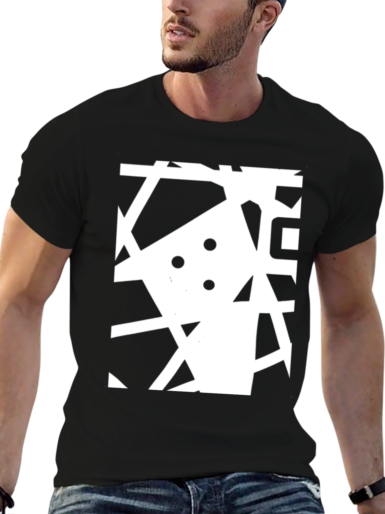 Abstract Graphic Black T-Shirt