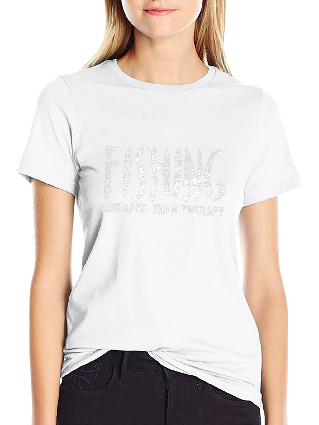 Fishing Cheaper Than Therapy Black T-Shirt