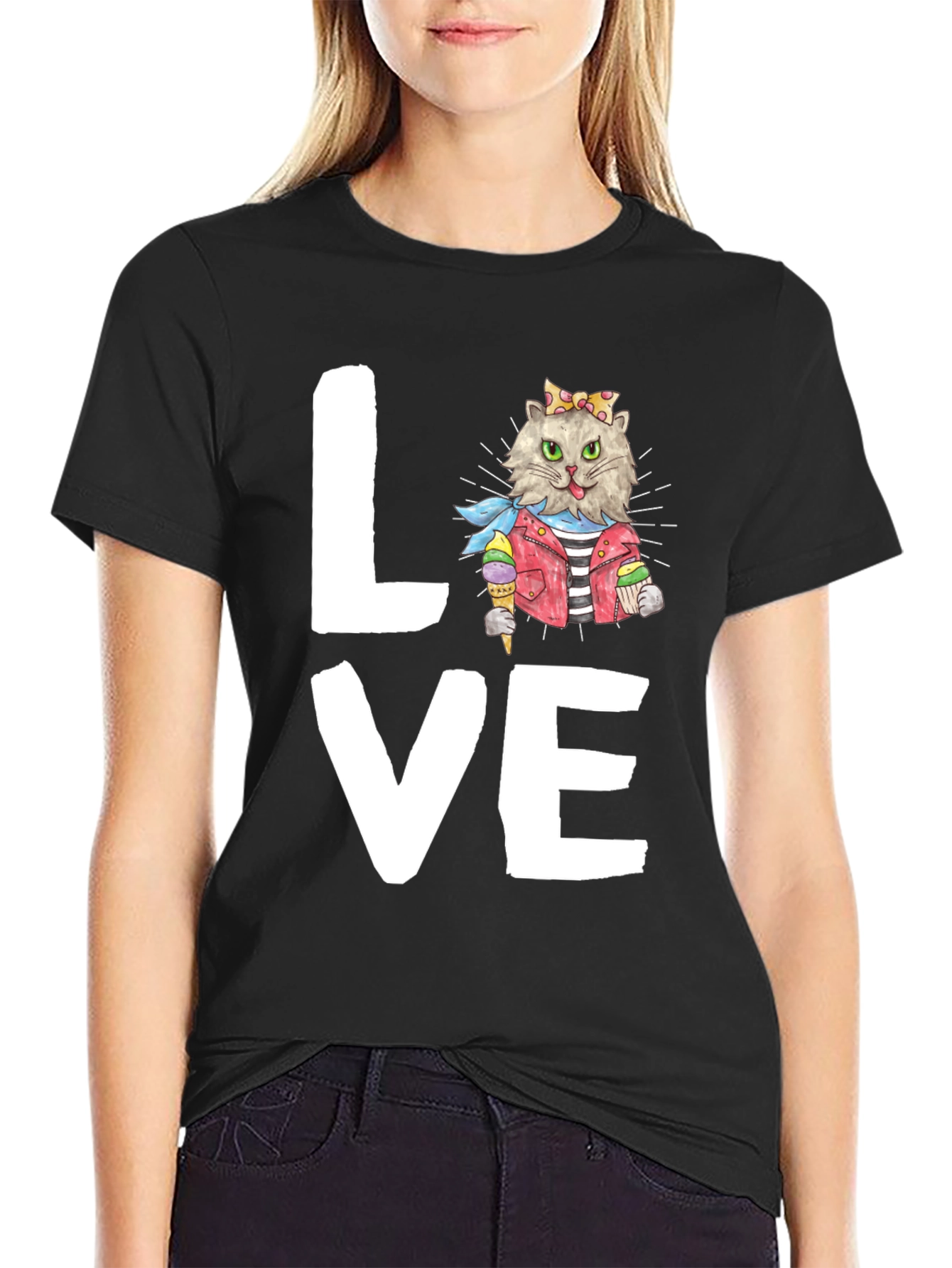 Love Cat Graphic Tee - Stylish Unisex Shirt