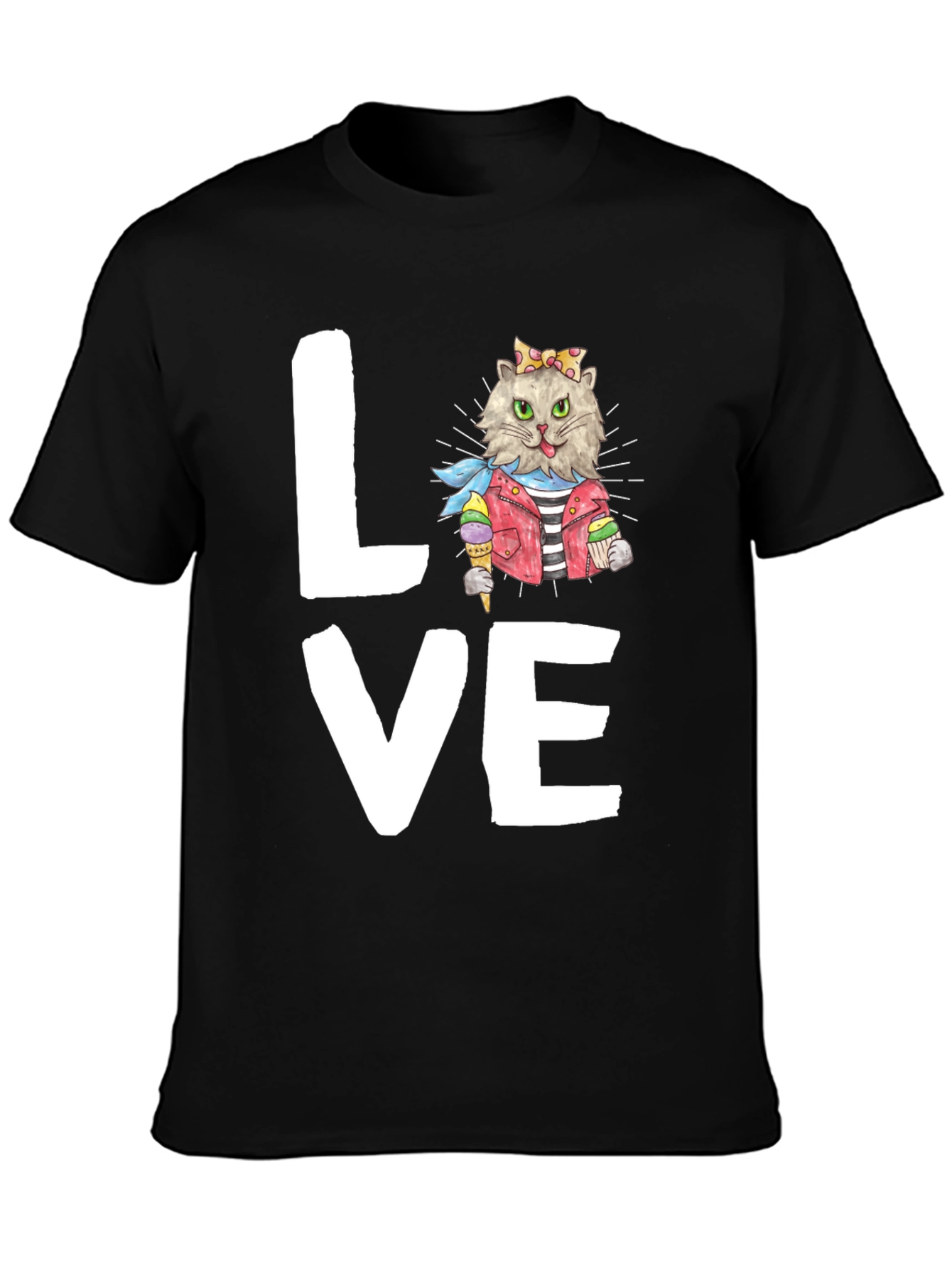 Love Cat Graphic Tee - Stylish Unisex Shirt