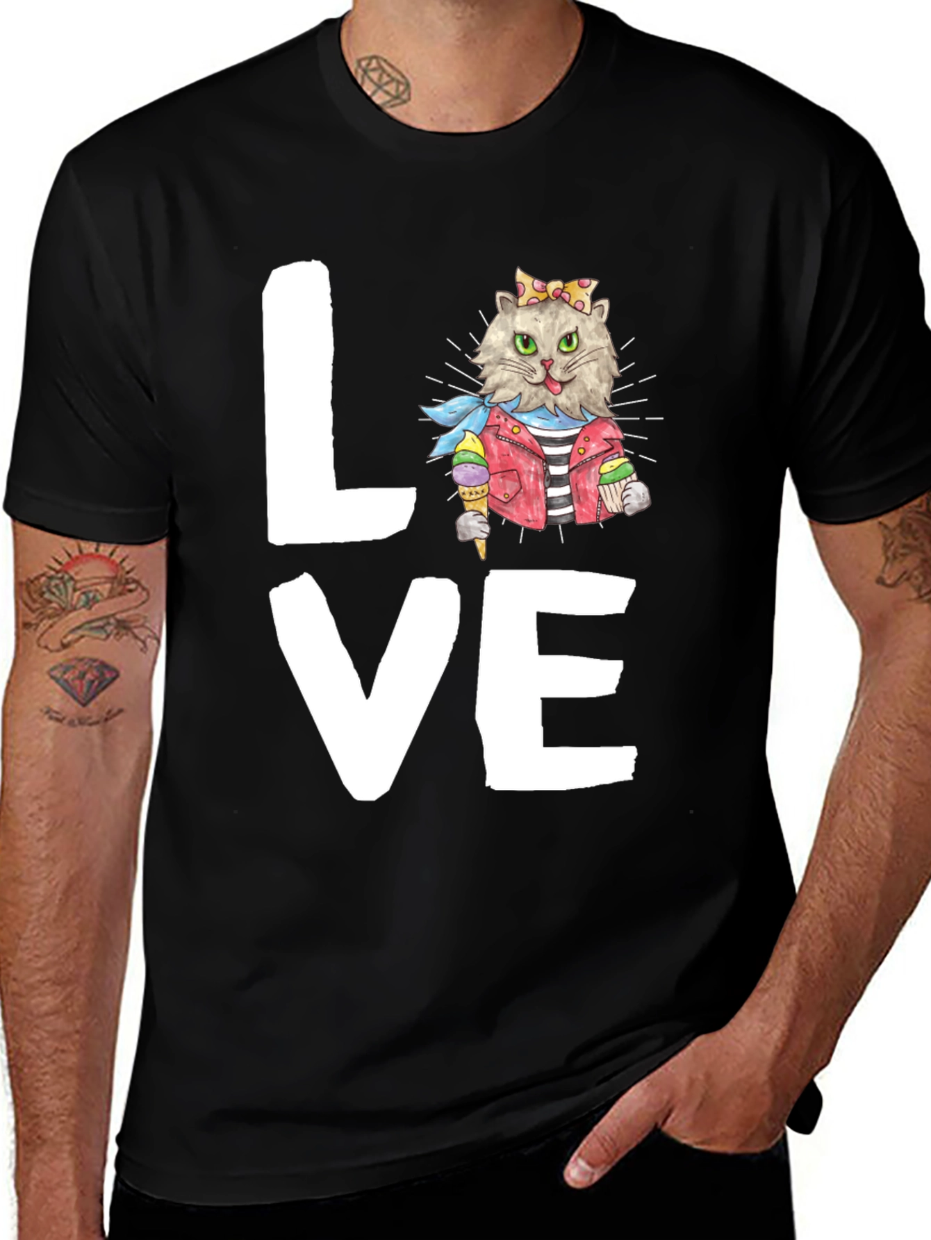 Love Cat Graphic Tee - Stylish Unisex Shirt