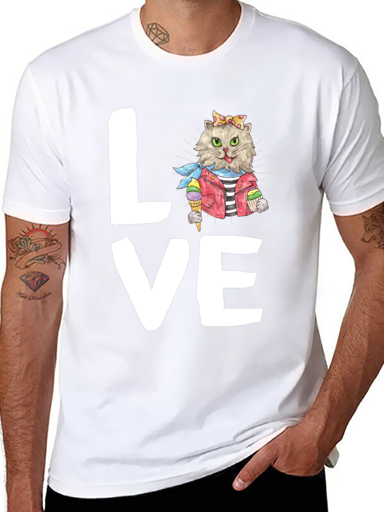 Love Cat Graphic Tee - Stylish Unisex Shirt
