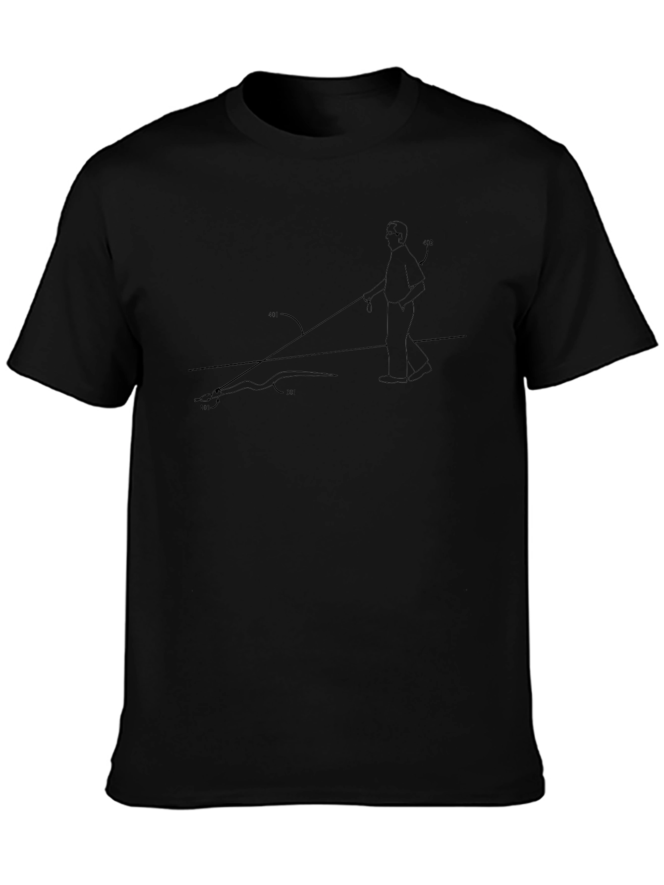 Blind Fishing Black T-Shirt - Unique Design