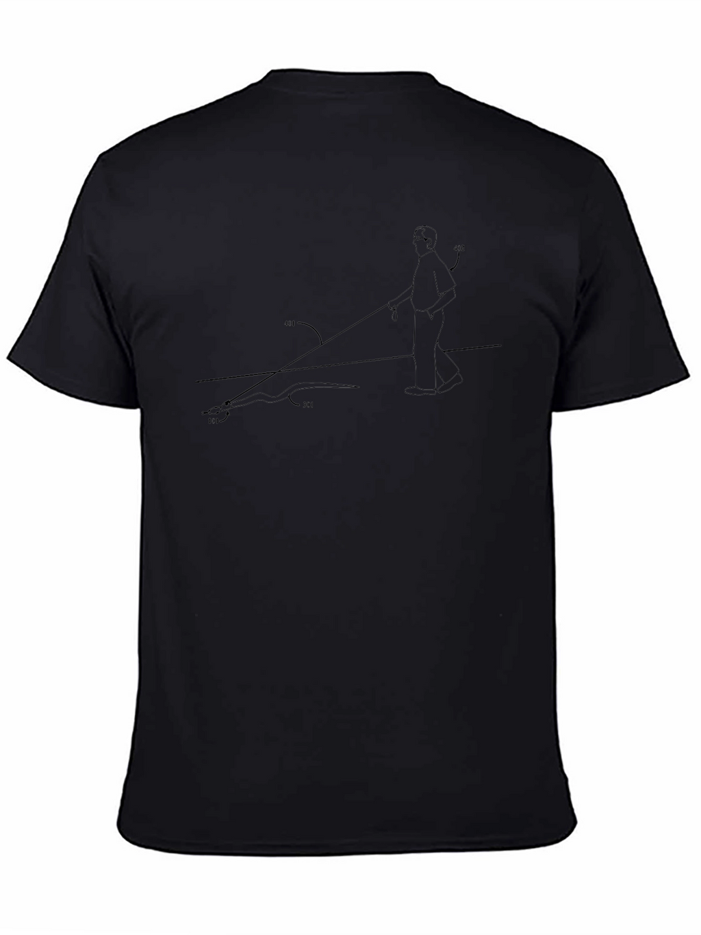 Blind Fishing Black T-Shirt - Unique Design