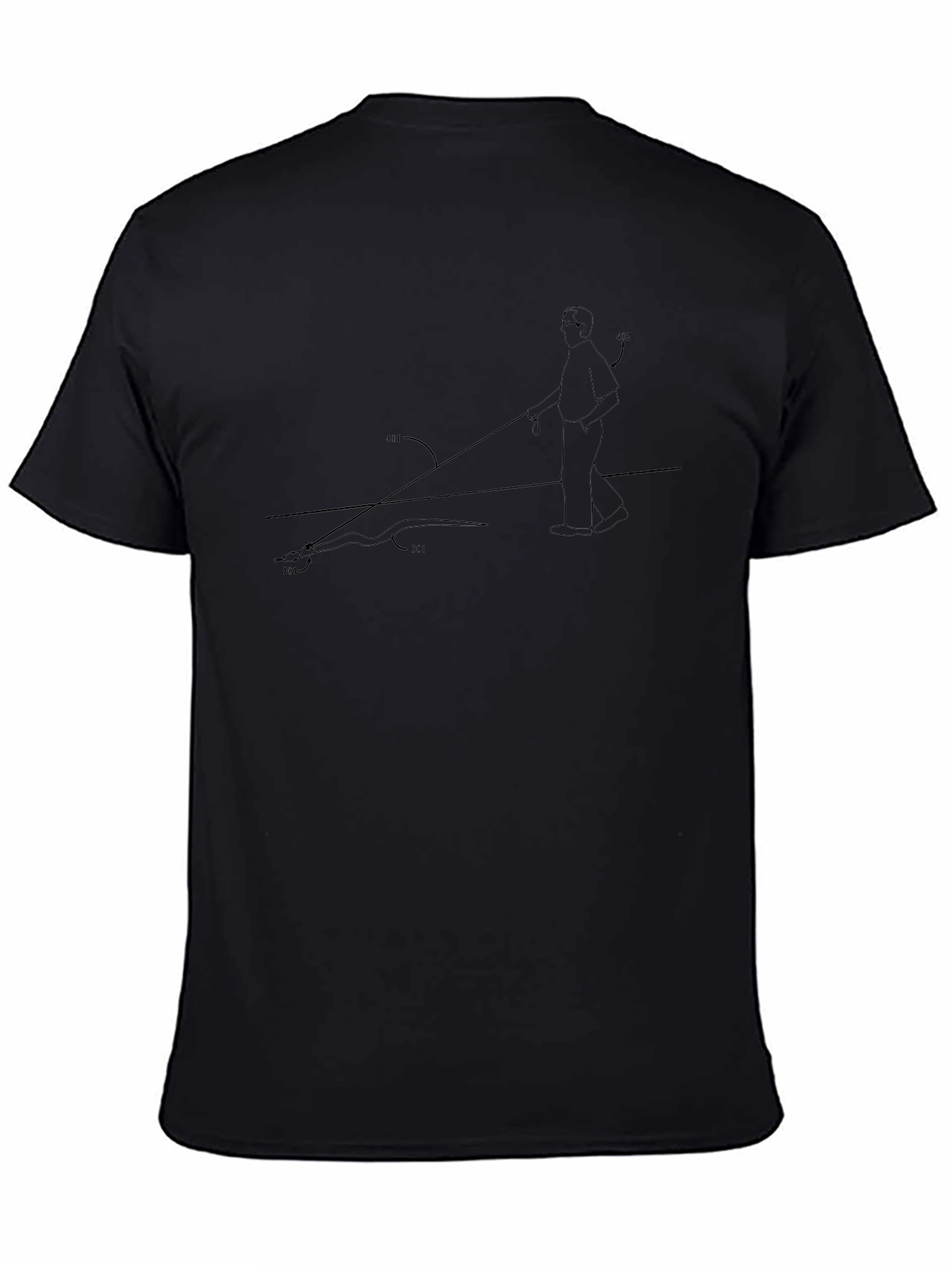 Blind Fishing Black T-Shirt - Unique Design