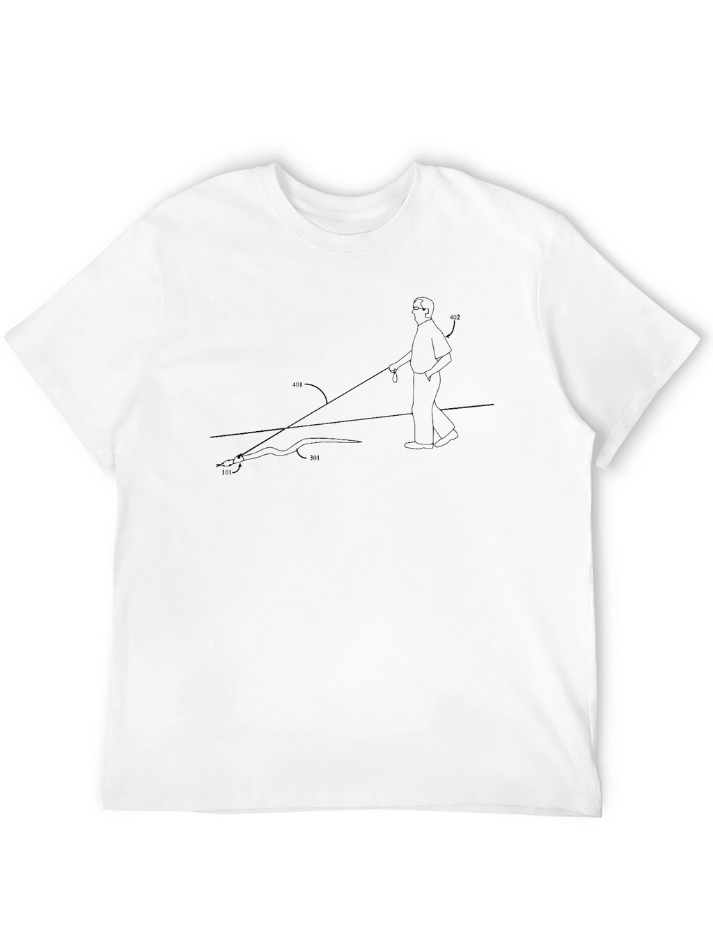 Blind Fishing Black T-Shirt - Unique Design