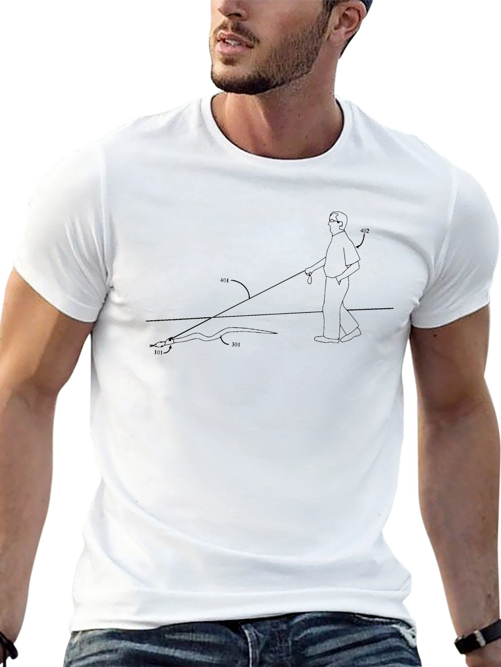 Blind Fishing Black T-Shirt - Unique Design