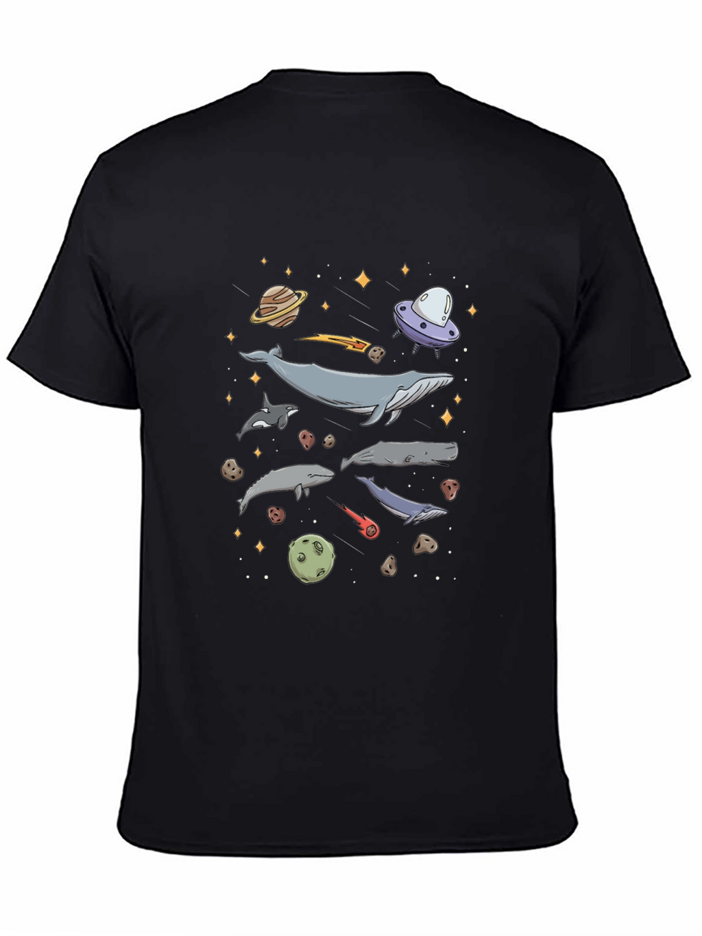 Cosmic Whale Black T-Shirt