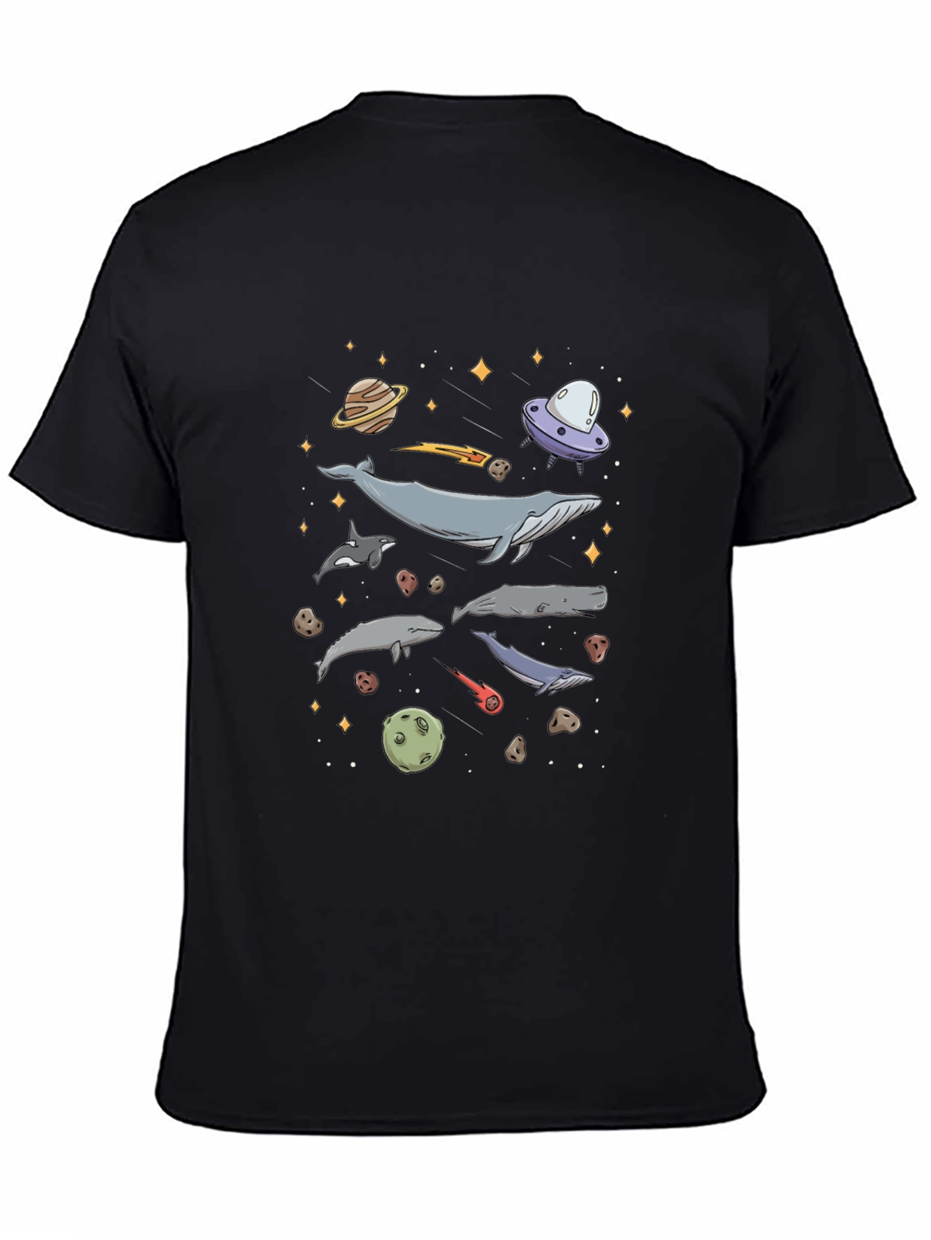 Cosmic Whale Black T-Shirt