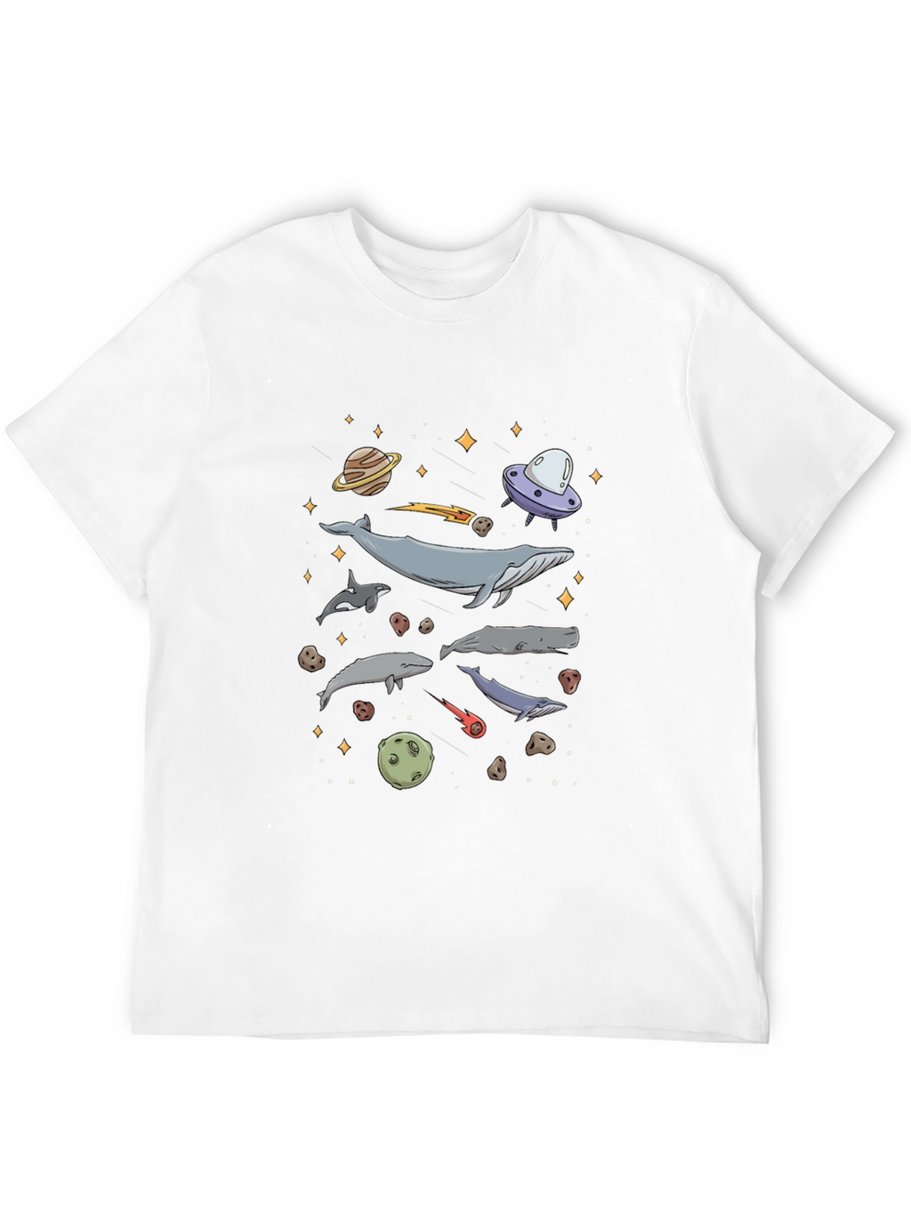Cosmic Whale Black T-Shirt
