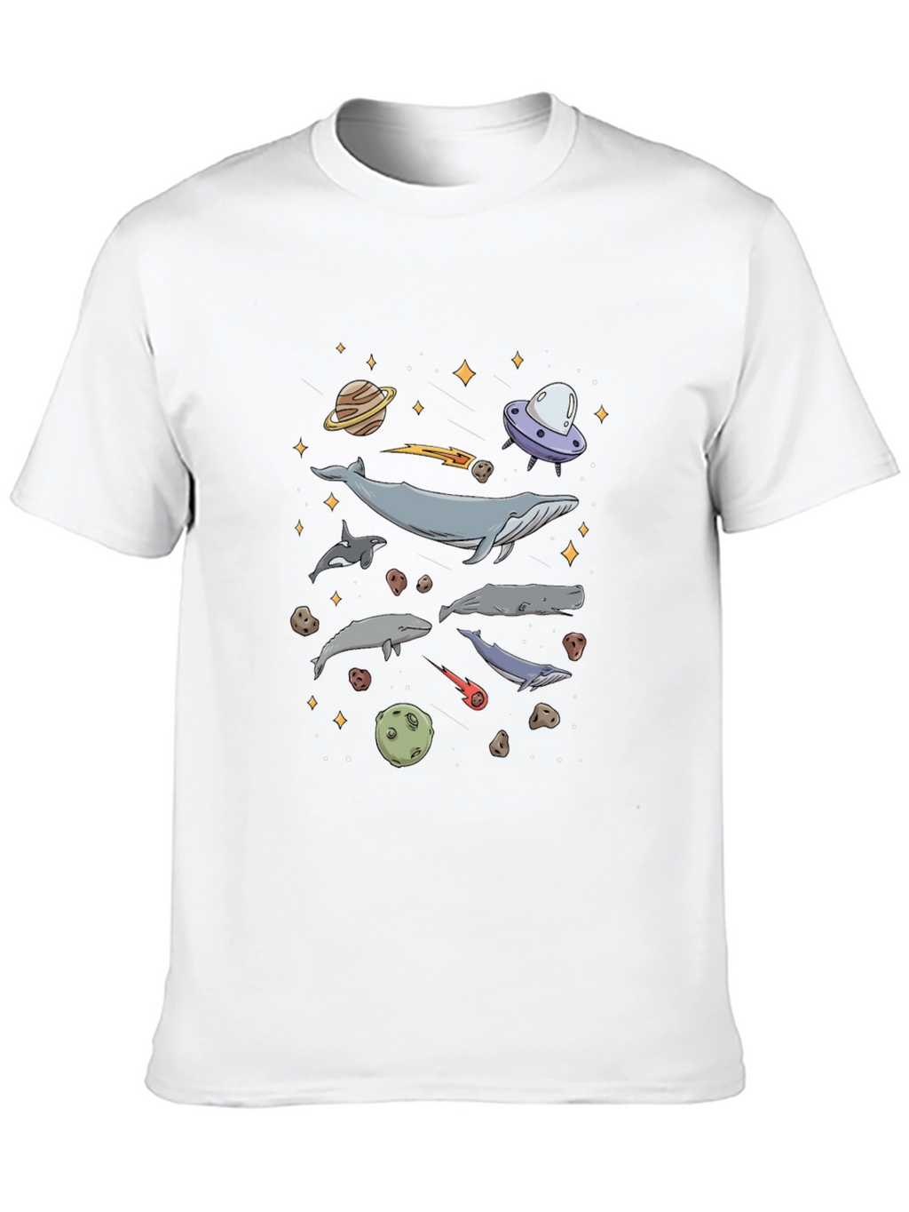 Cosmic Whale Black T-Shirt