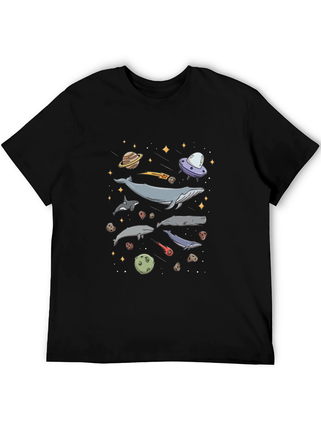 Cosmic Whale Black T-Shirt