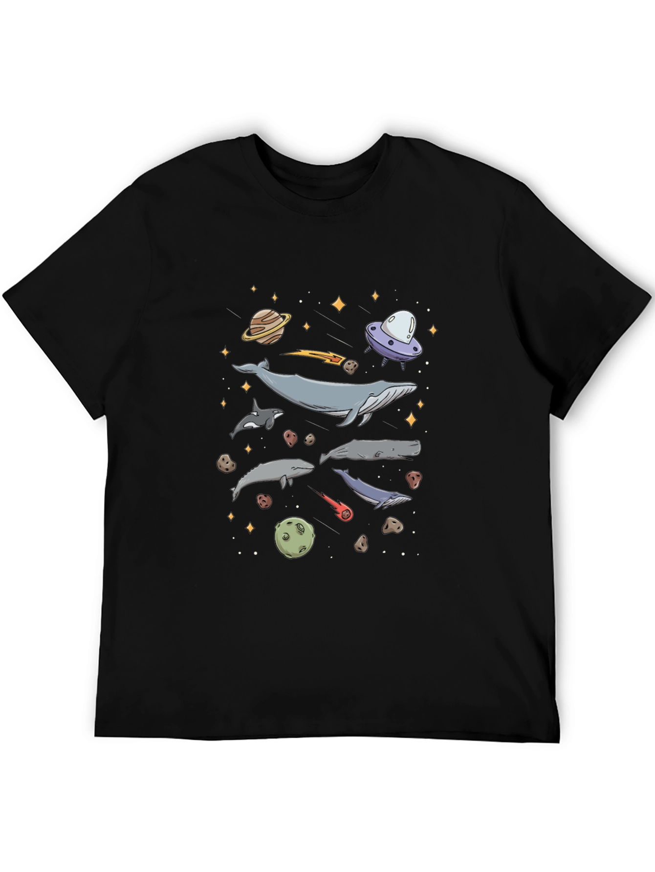 Cosmic Whale Black T-Shirt