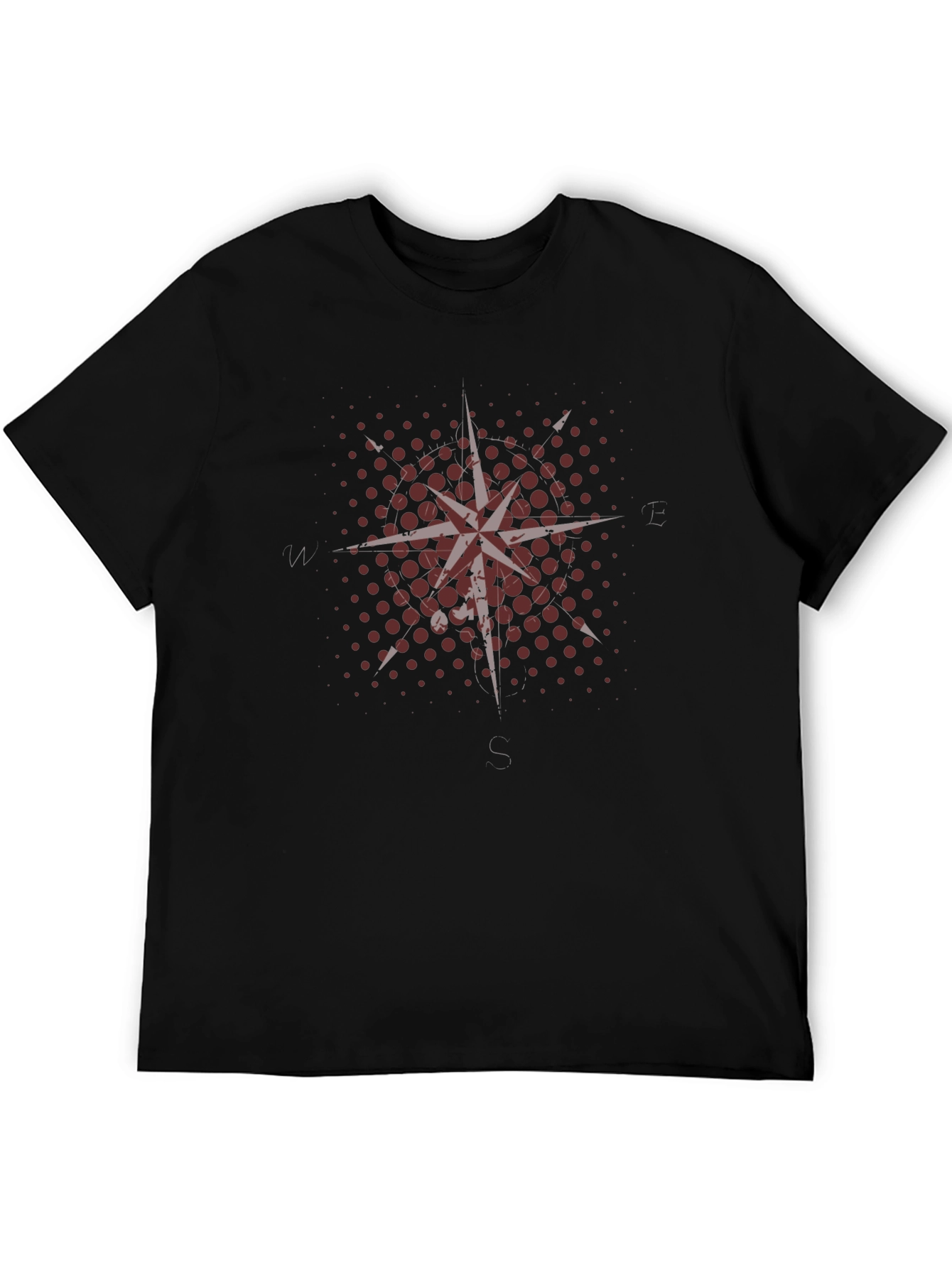 Compass Rose Graphic Tee - Black Cotton Blend