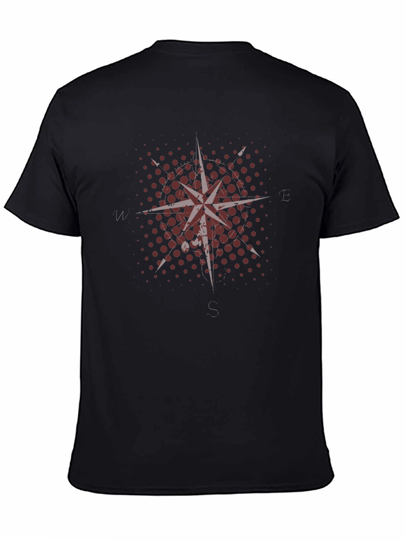 Compass Rose Graphic Tee - Black Cotton Blend