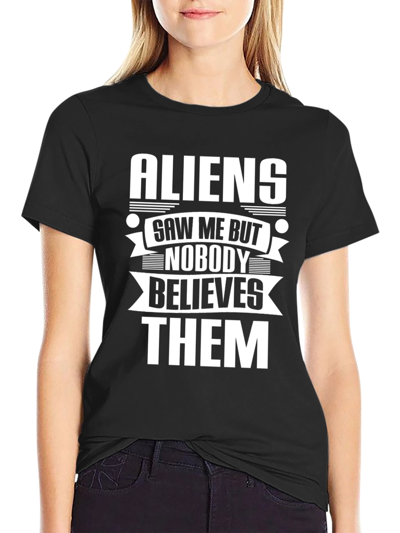Aliens Saw Me T-Shirt Funny Humor Graphic Novelty Tee