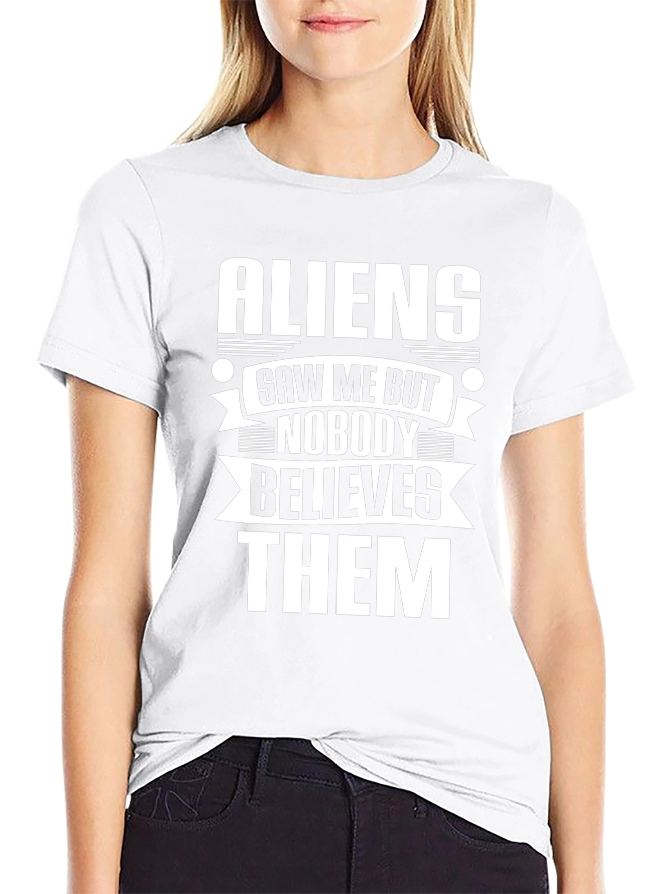 Aliens Saw Me T-Shirt Funny Humor Graphic Novelty Tee