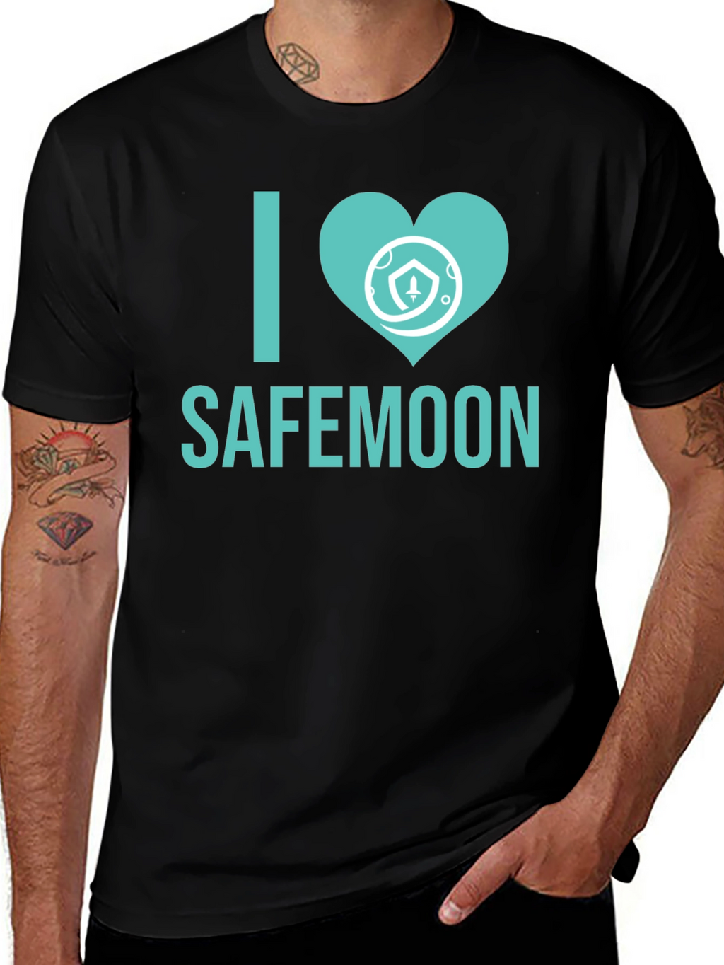 I Love Safemoon Crypto Black T-Shirt