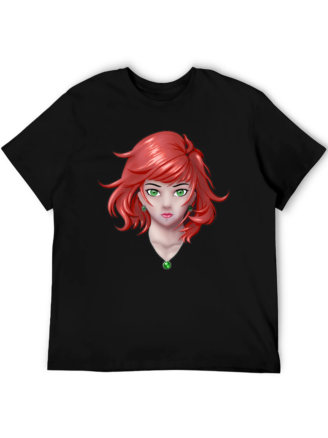 Anime Girl Graphic Black T-Shirt