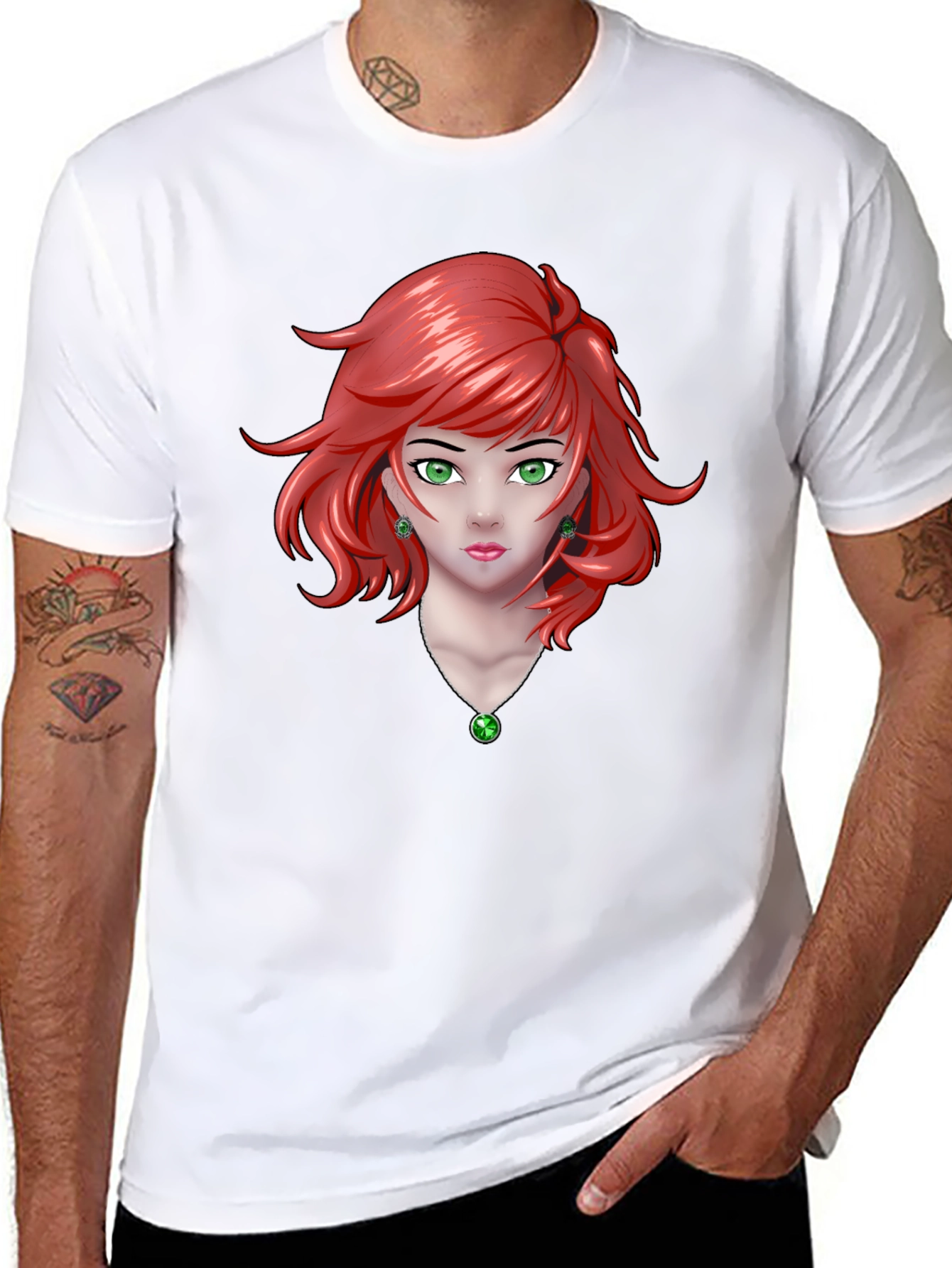 Anime Girl Graphic Black T-Shirt