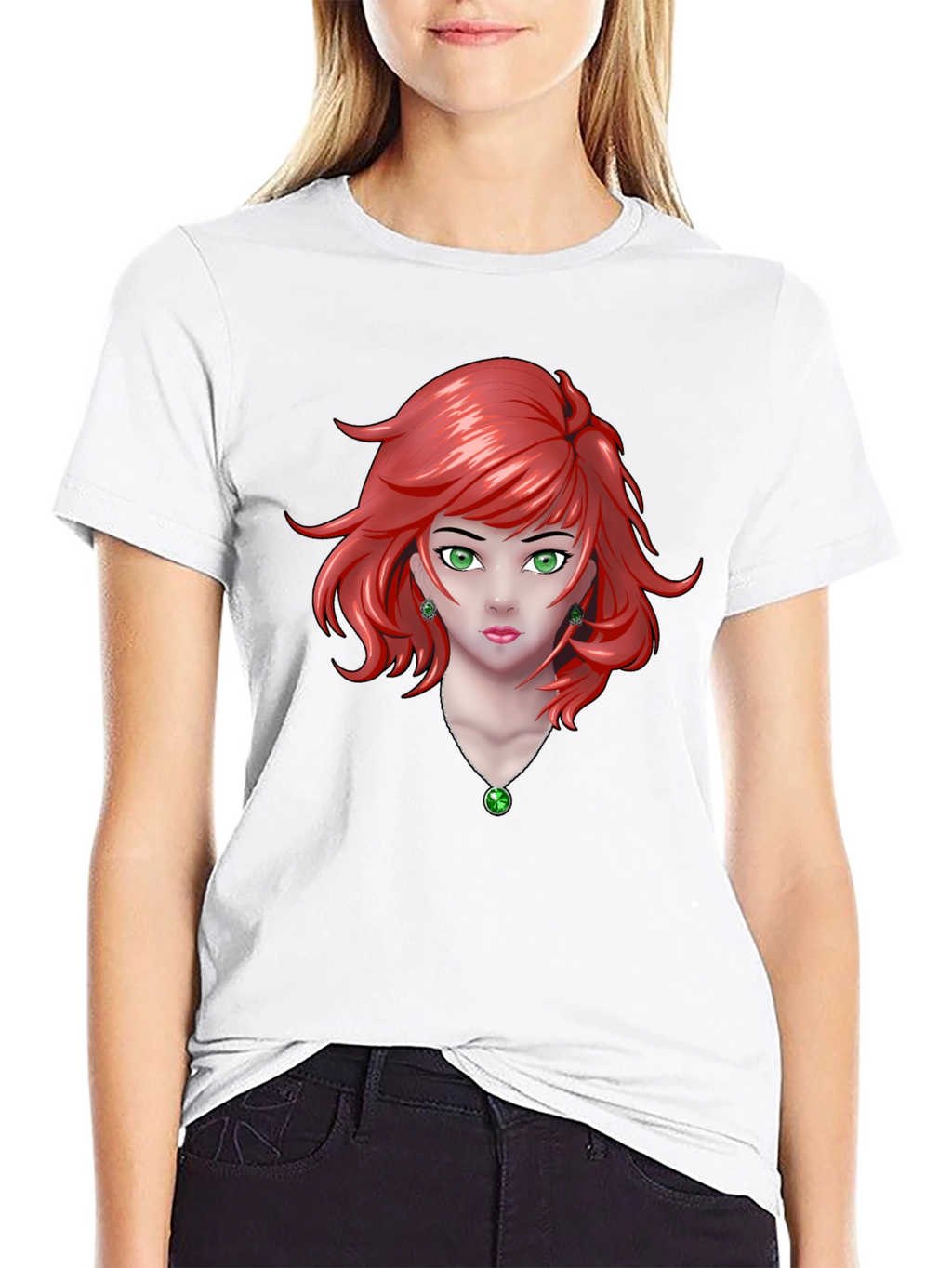 Anime Girl Graphic Black T-Shirt