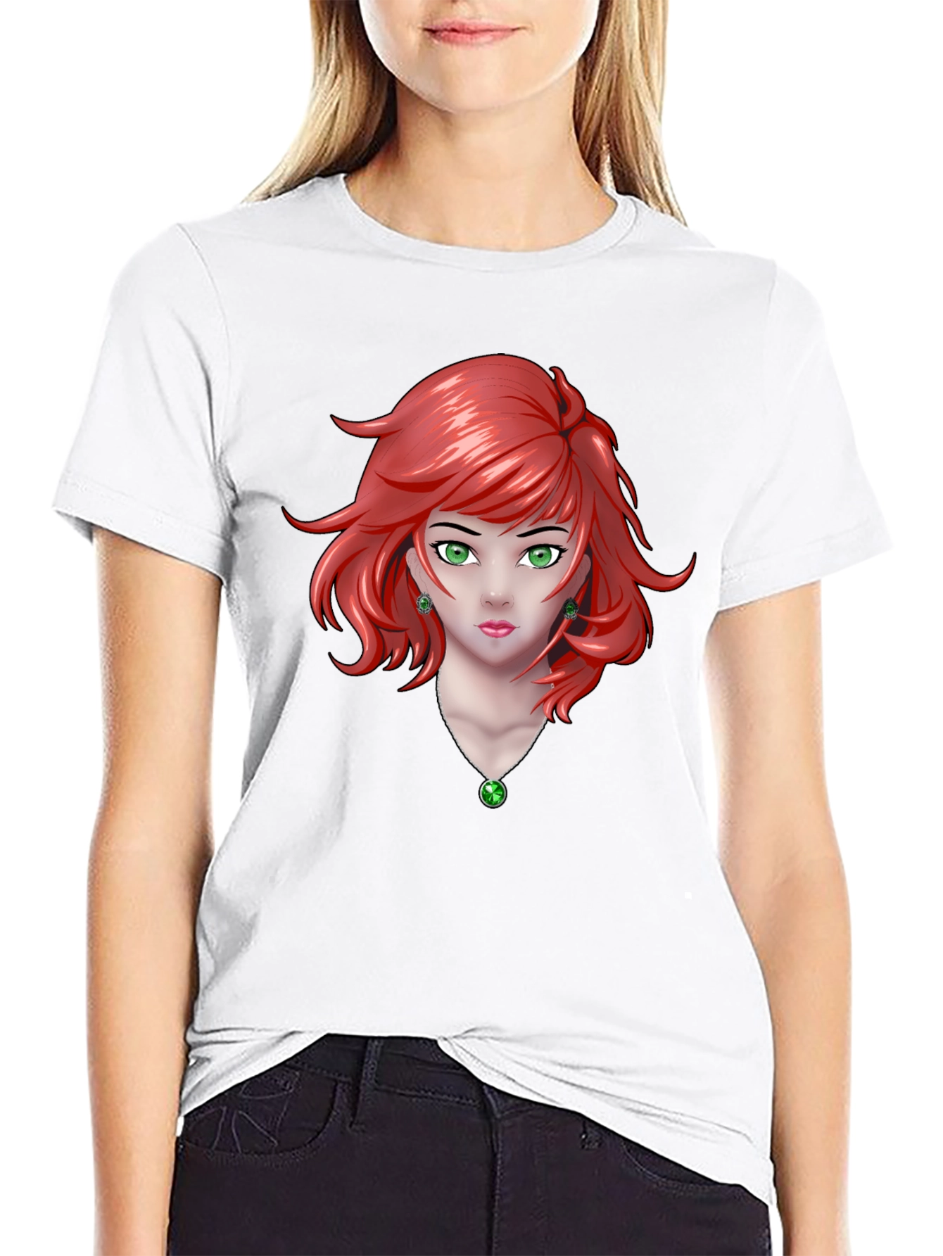 Anime Girl Graphic Black T-Shirt