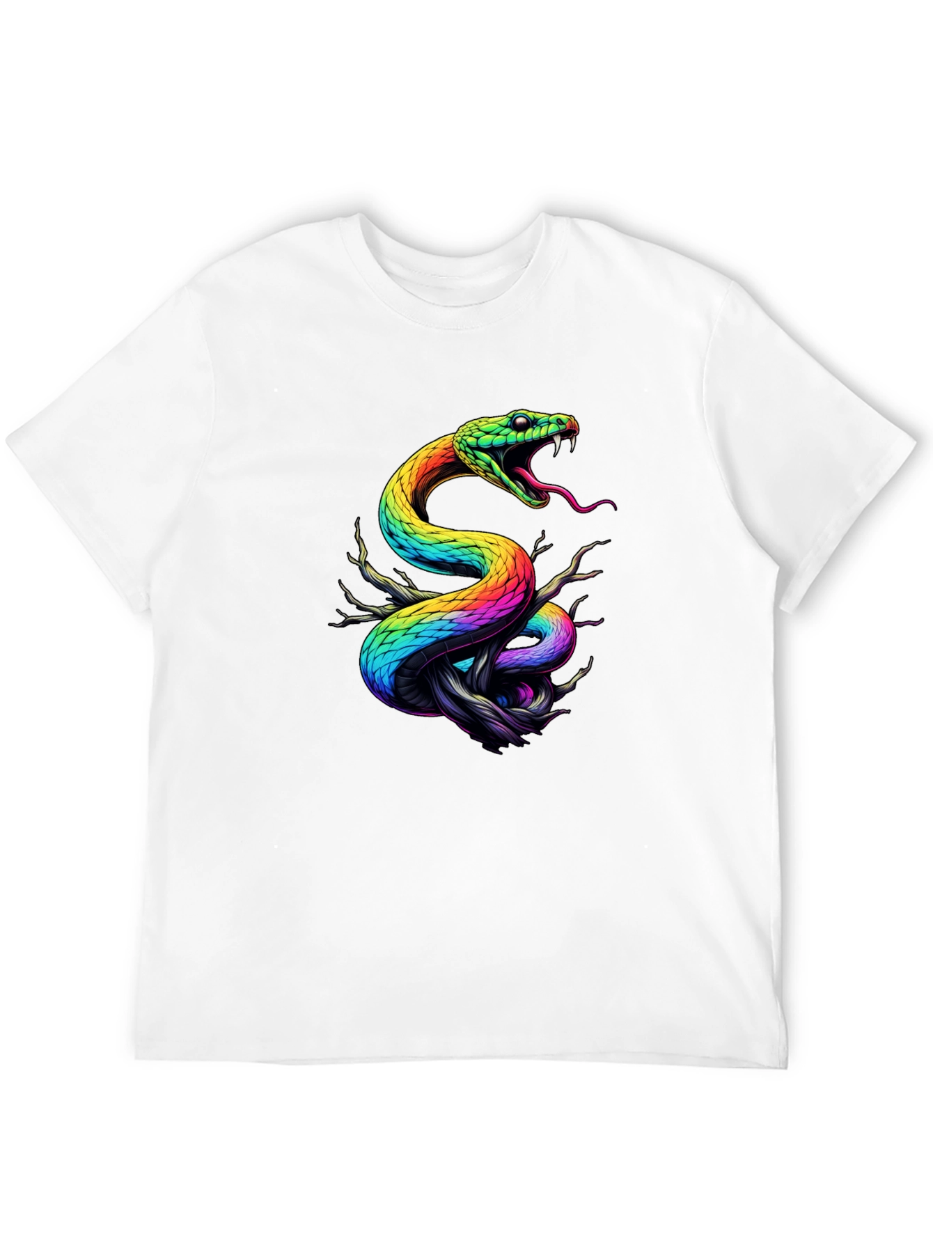 Rainbow Snake Graphic Black T-Shirt