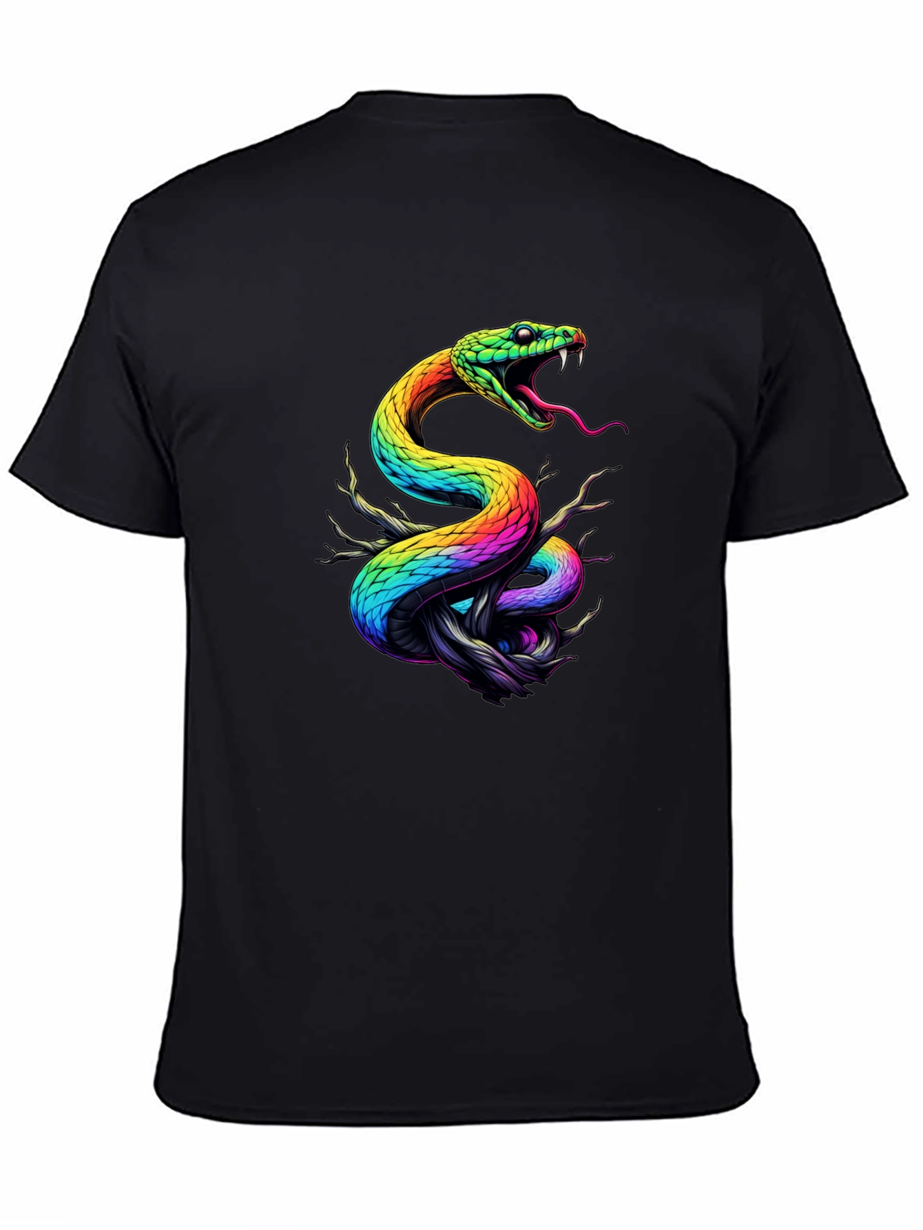 Rainbow Snake Graphic Black T-Shirt