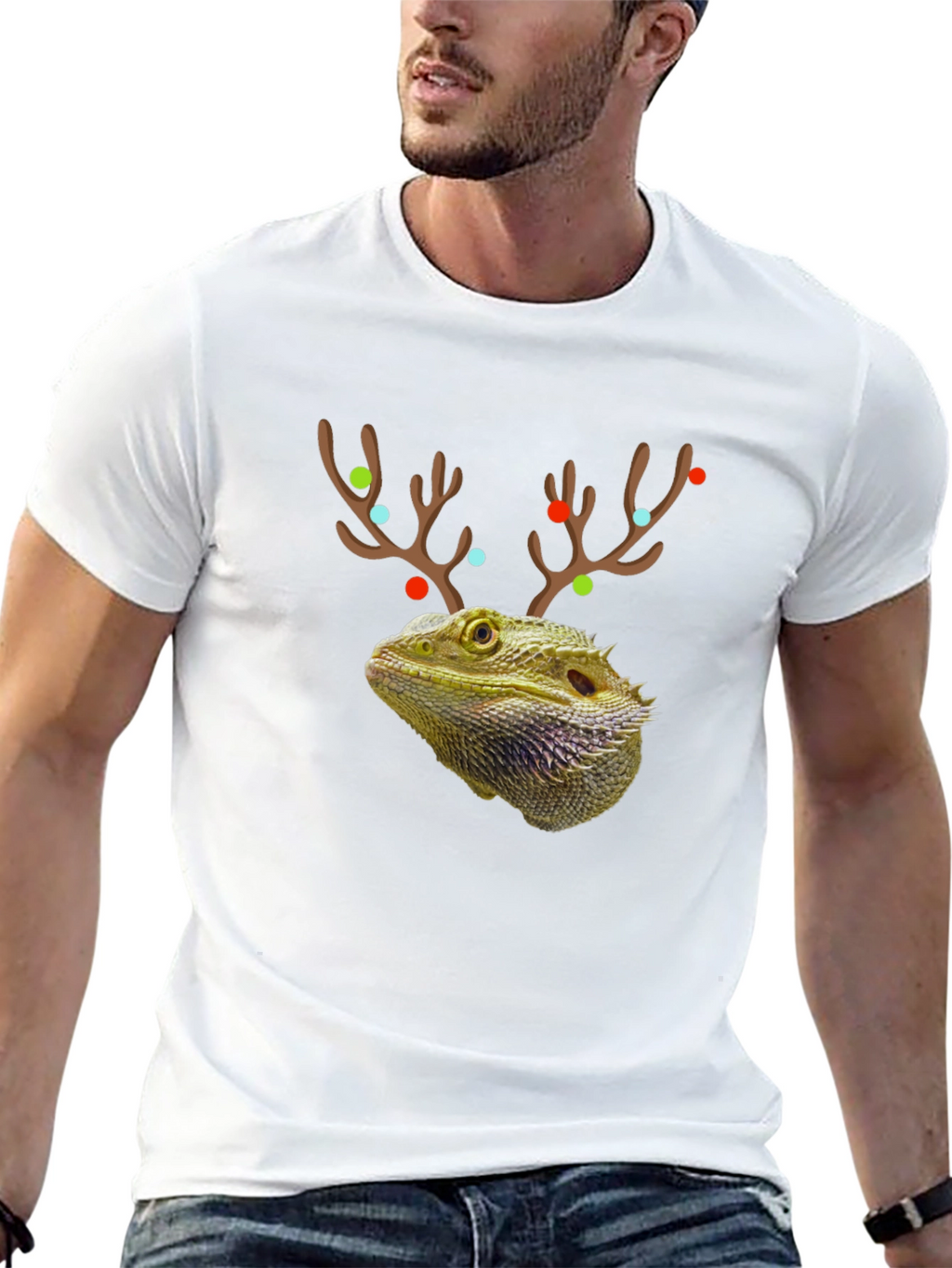 Bearded Dragon Reindeer Holiday T-Shirt