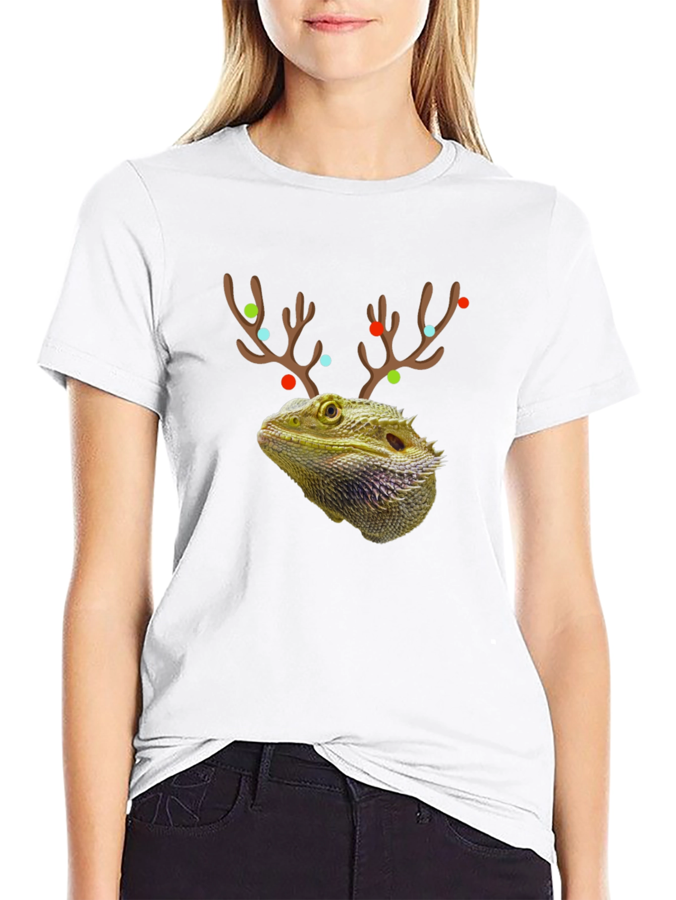 Bearded Dragon Reindeer Holiday T-Shirt