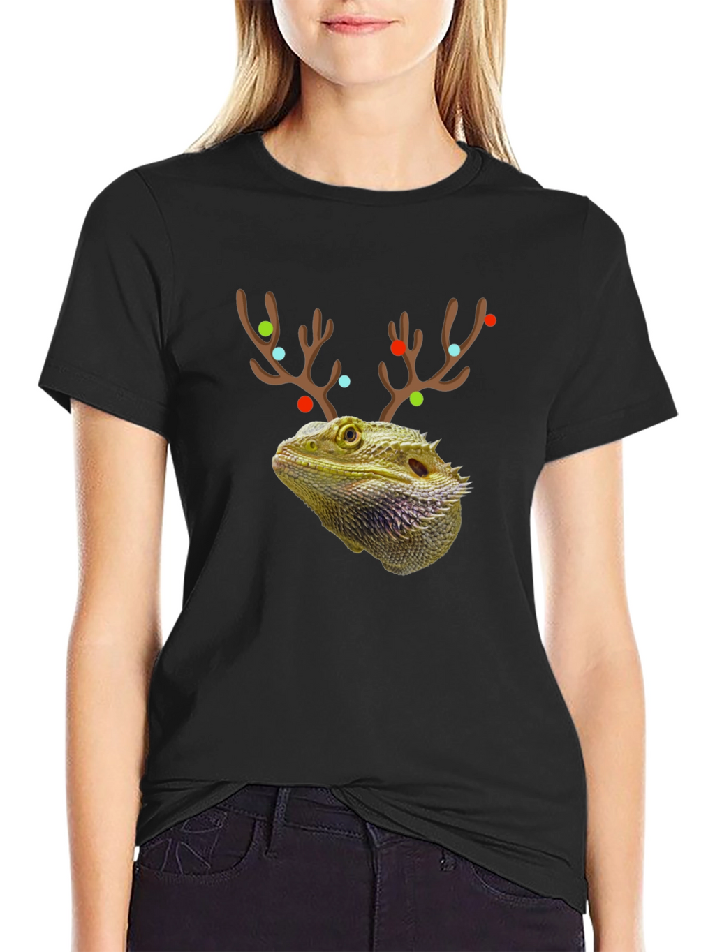 Bearded Dragon Reindeer Holiday T-Shirt