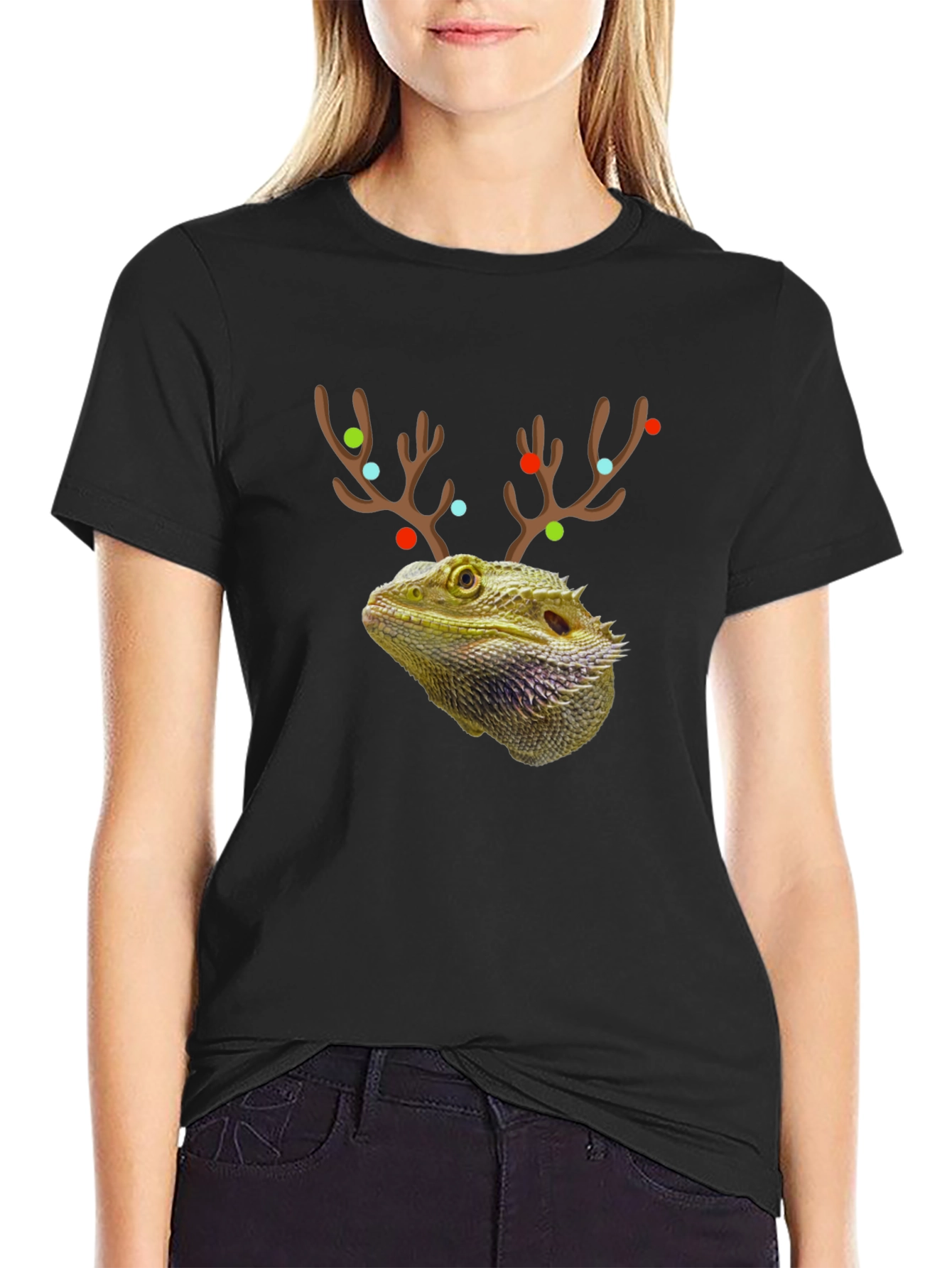 Bearded Dragon Reindeer Holiday T-Shirt