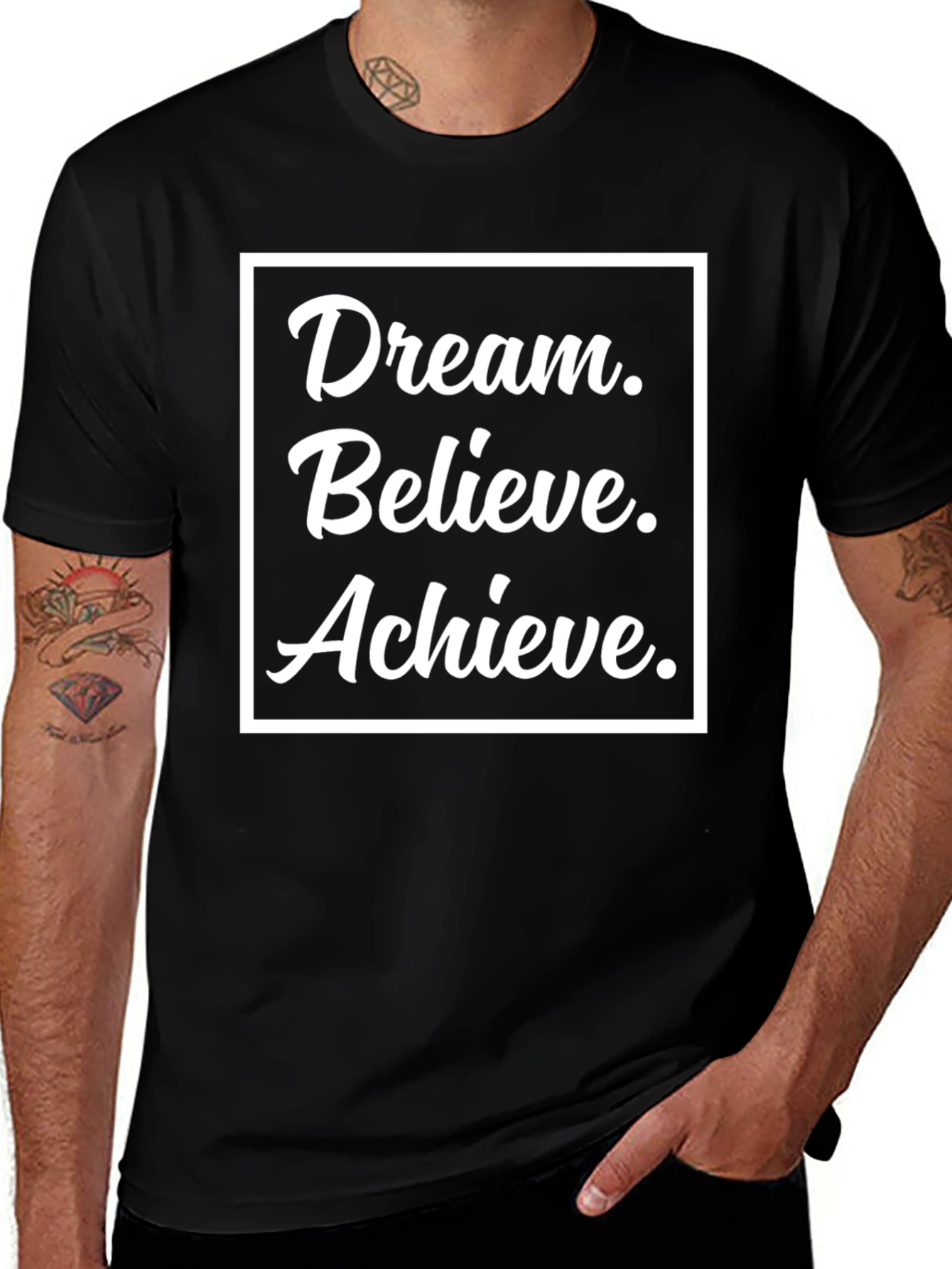 Dream Believe Achieve Black T-Shirt