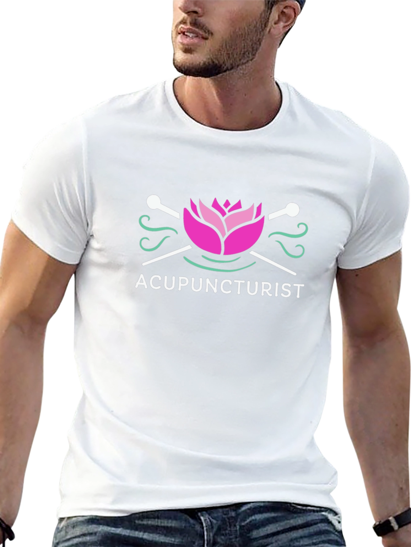 Acupuncturist Graphic T-Shirt - Black Cotton Blend