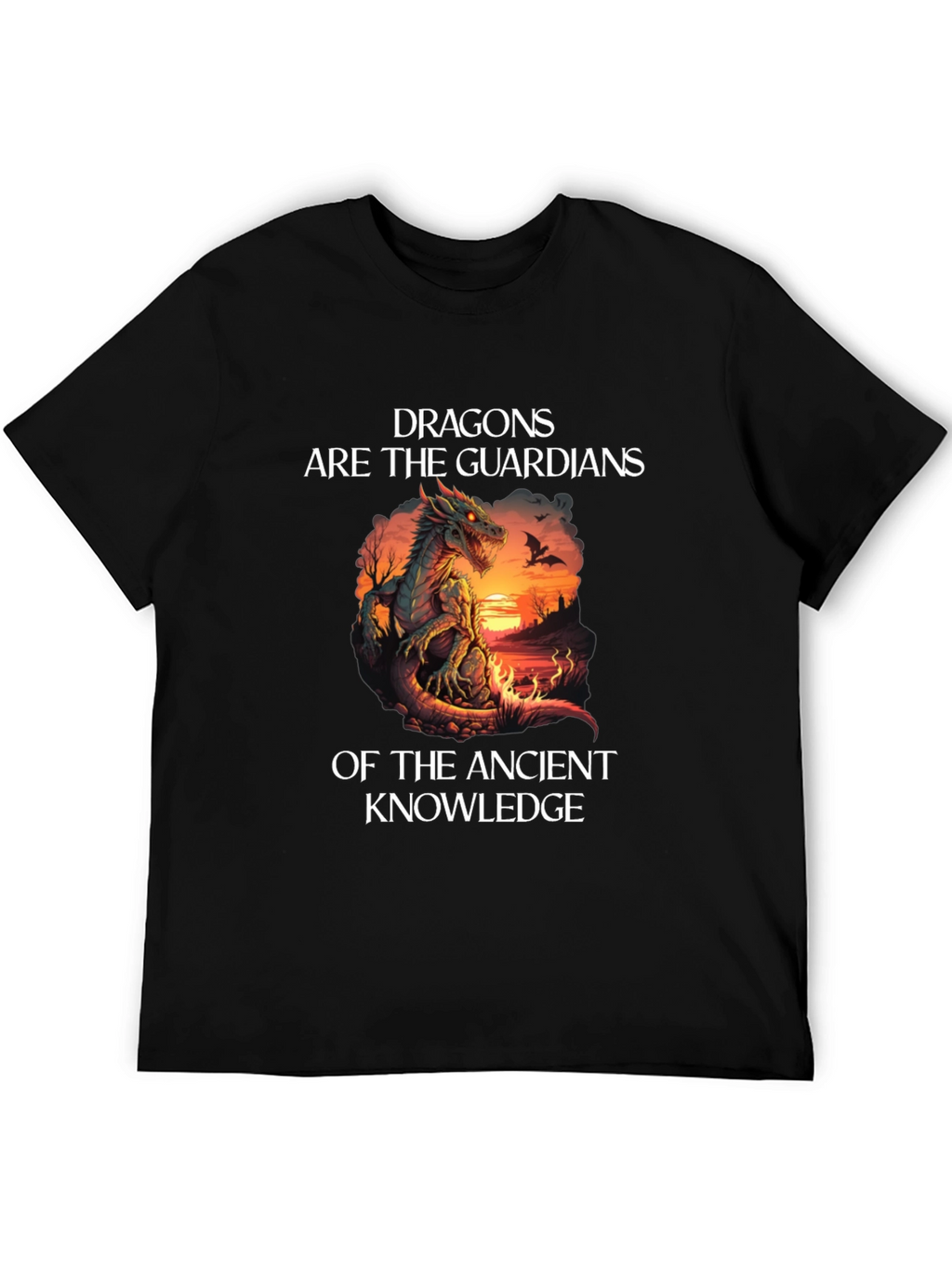 Dragon Guardians Ancient Knowledge Black T-Shirt