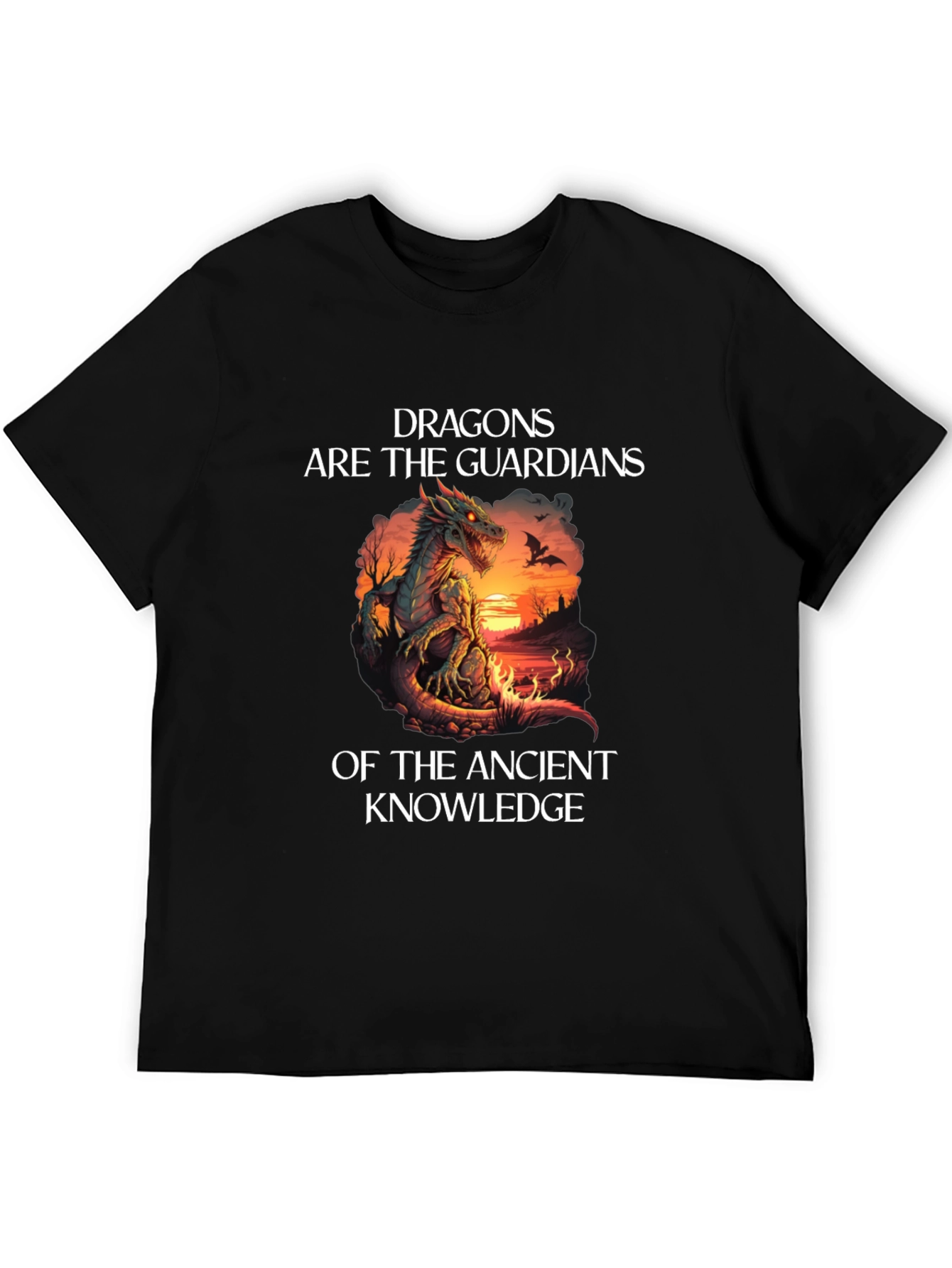 Dragon Guardians Ancient Knowledge Black T-Shirt
