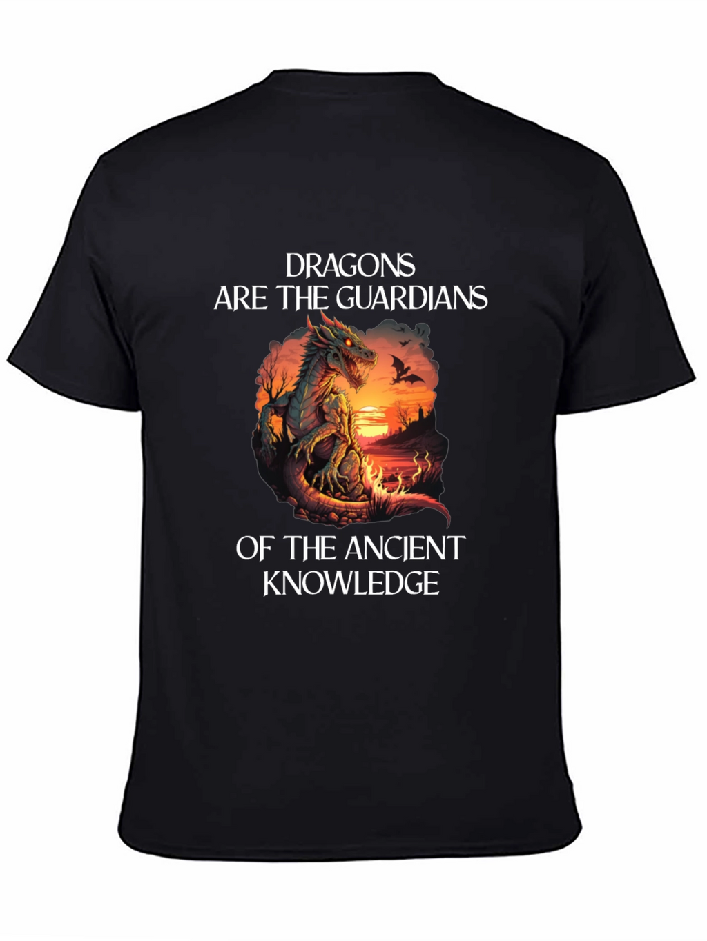 Dragon Guardians Ancient Knowledge Black T-Shirt