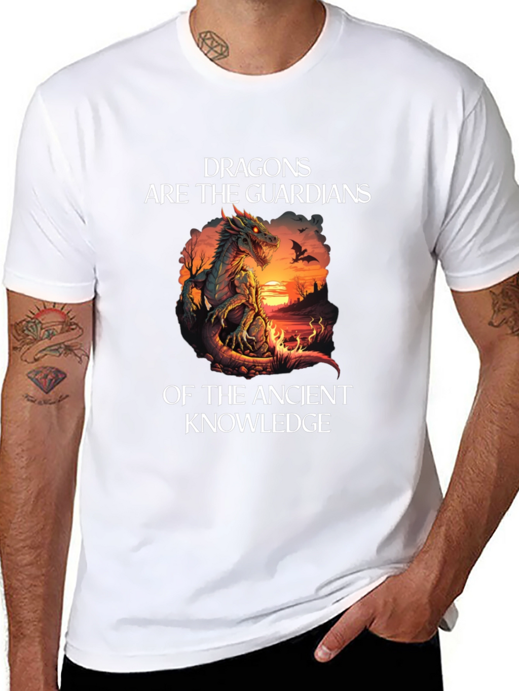 Dragon Guardians Ancient Knowledge Black T-Shirt