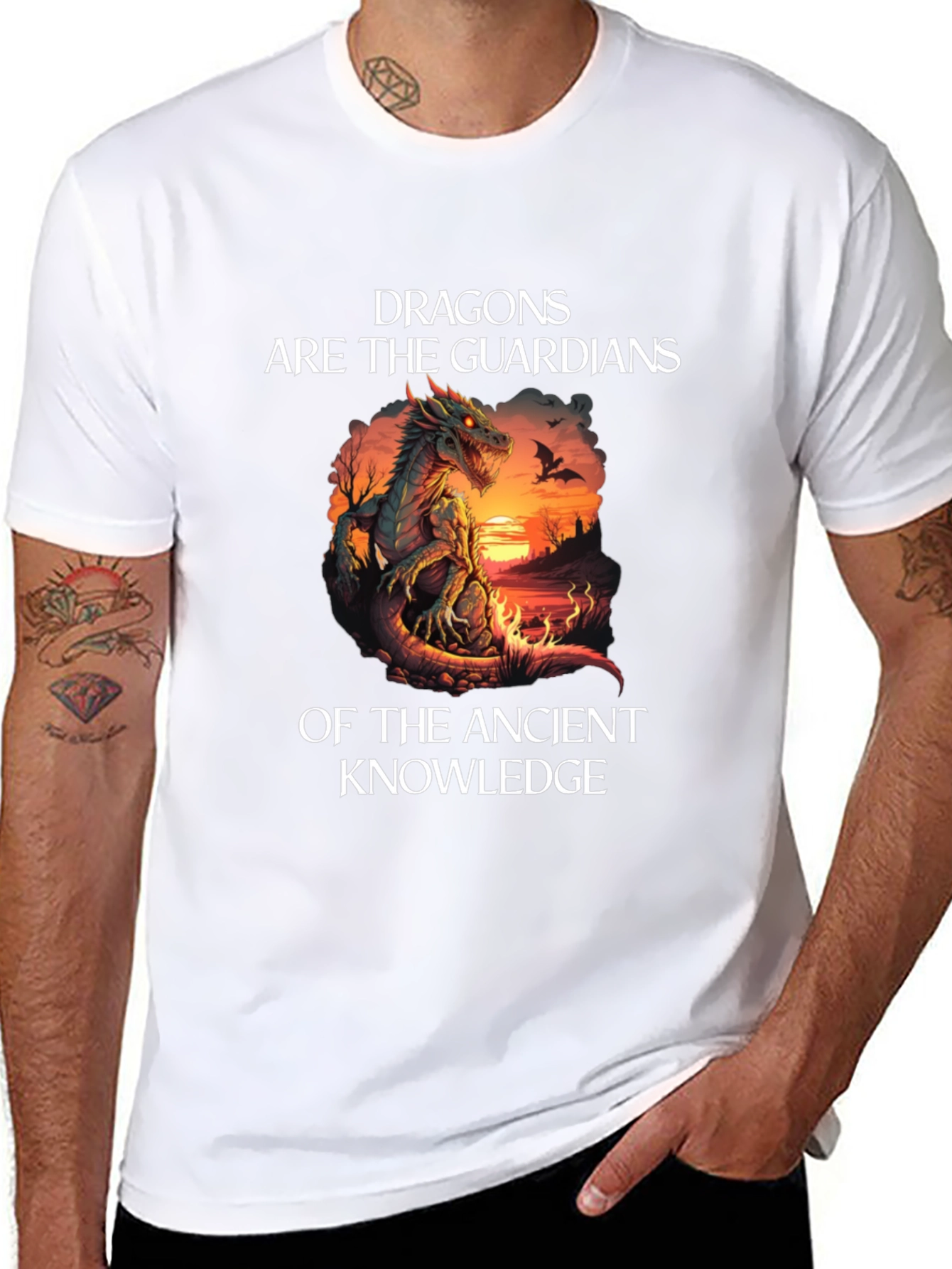 Dragon Guardians Ancient Knowledge Black T-Shirt