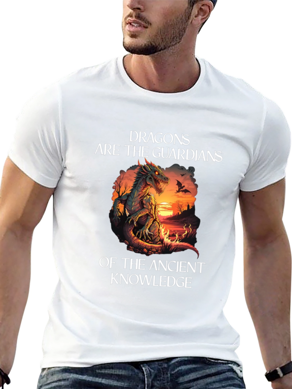 Dragon Guardians Ancient Knowledge Black T-Shirt